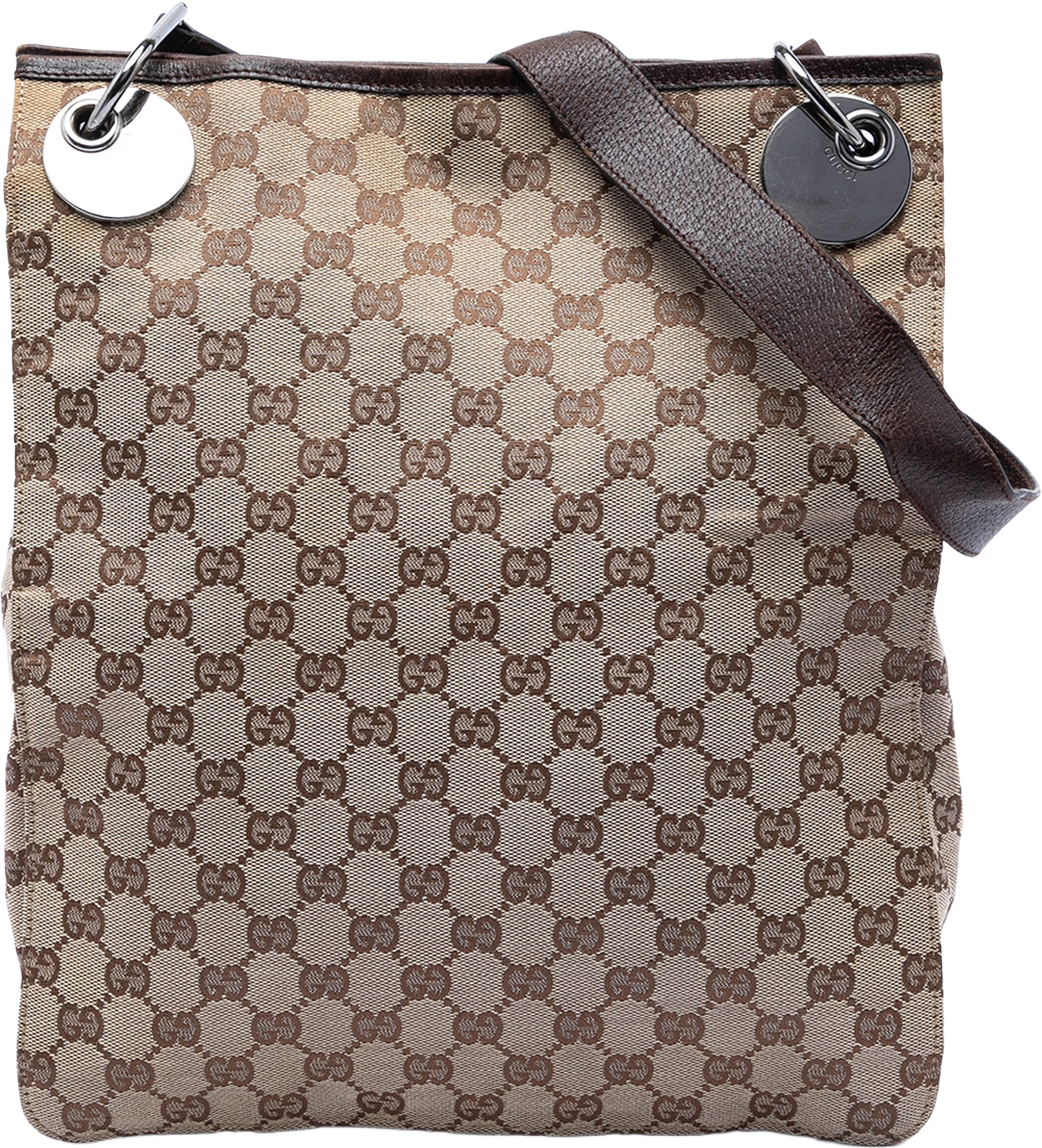 Gucci Gg Canvas Eclipse Crossbody, från Luxclusif, i färgen beige. Klicka för att öppna bilden i stort format