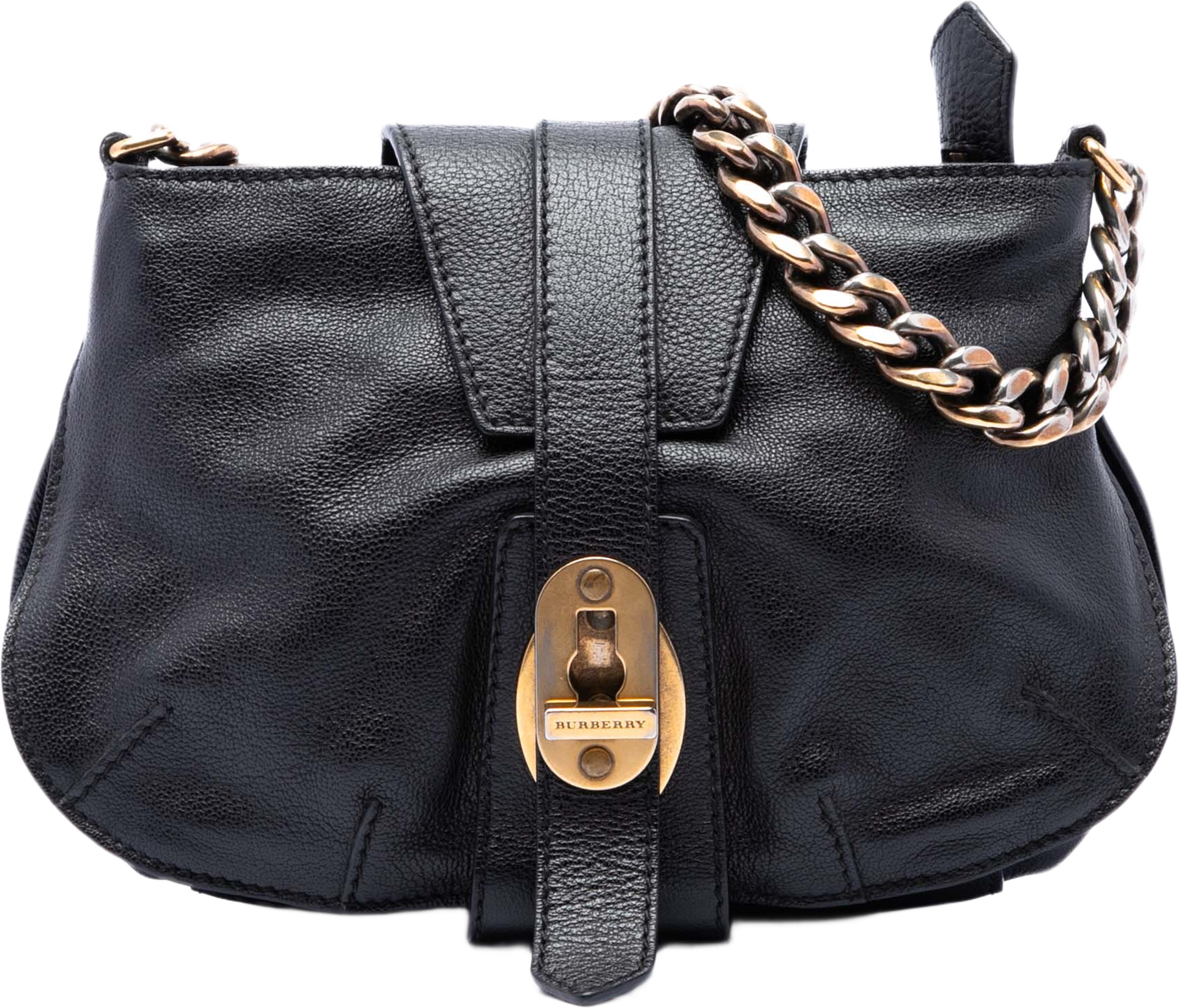 Burberry Small Grained Calfskin Holyoake Crossbody, från Luxclusif, i färgen svart. Klicka för att öppna bilden i stort format