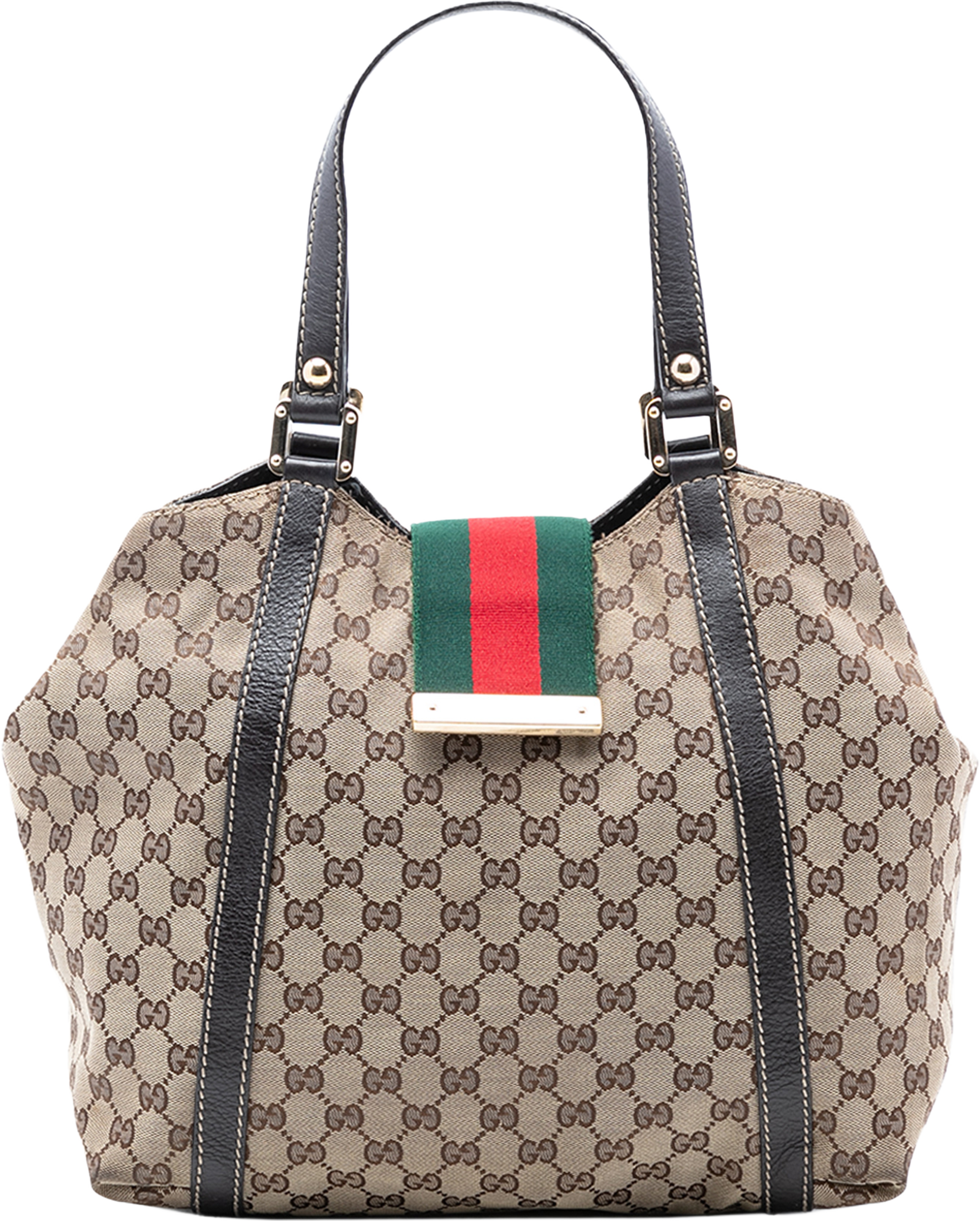 Gucci Gg Canvas Web New Ladies Tote, från Luxclusif, i färgen beige. Klicka för att öppna bilden i stort format