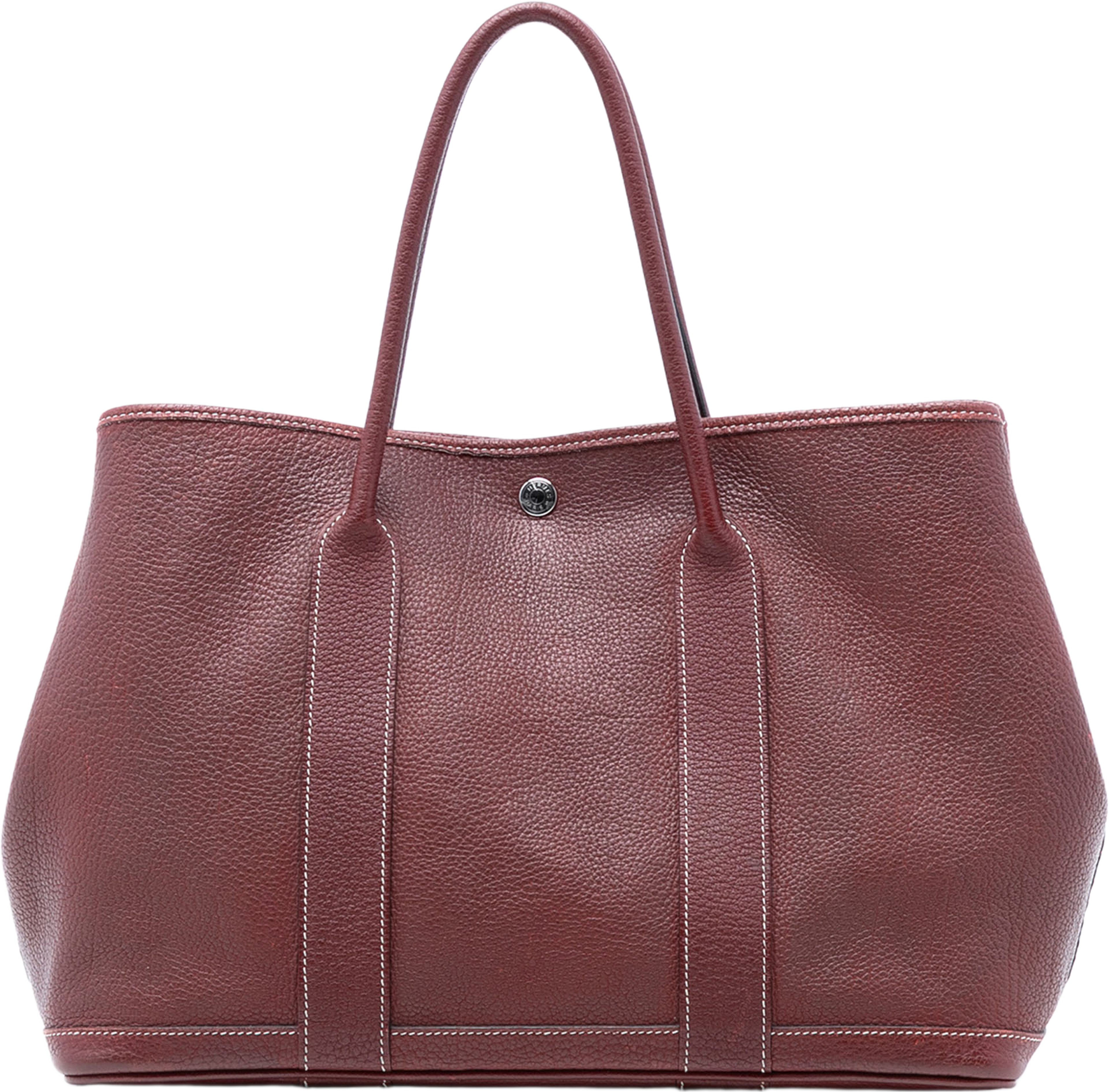 Hermès Negonda Garden Party 36, från Luxclusif, i färgen burgundy. Klicka för att öppna bilden i stort format