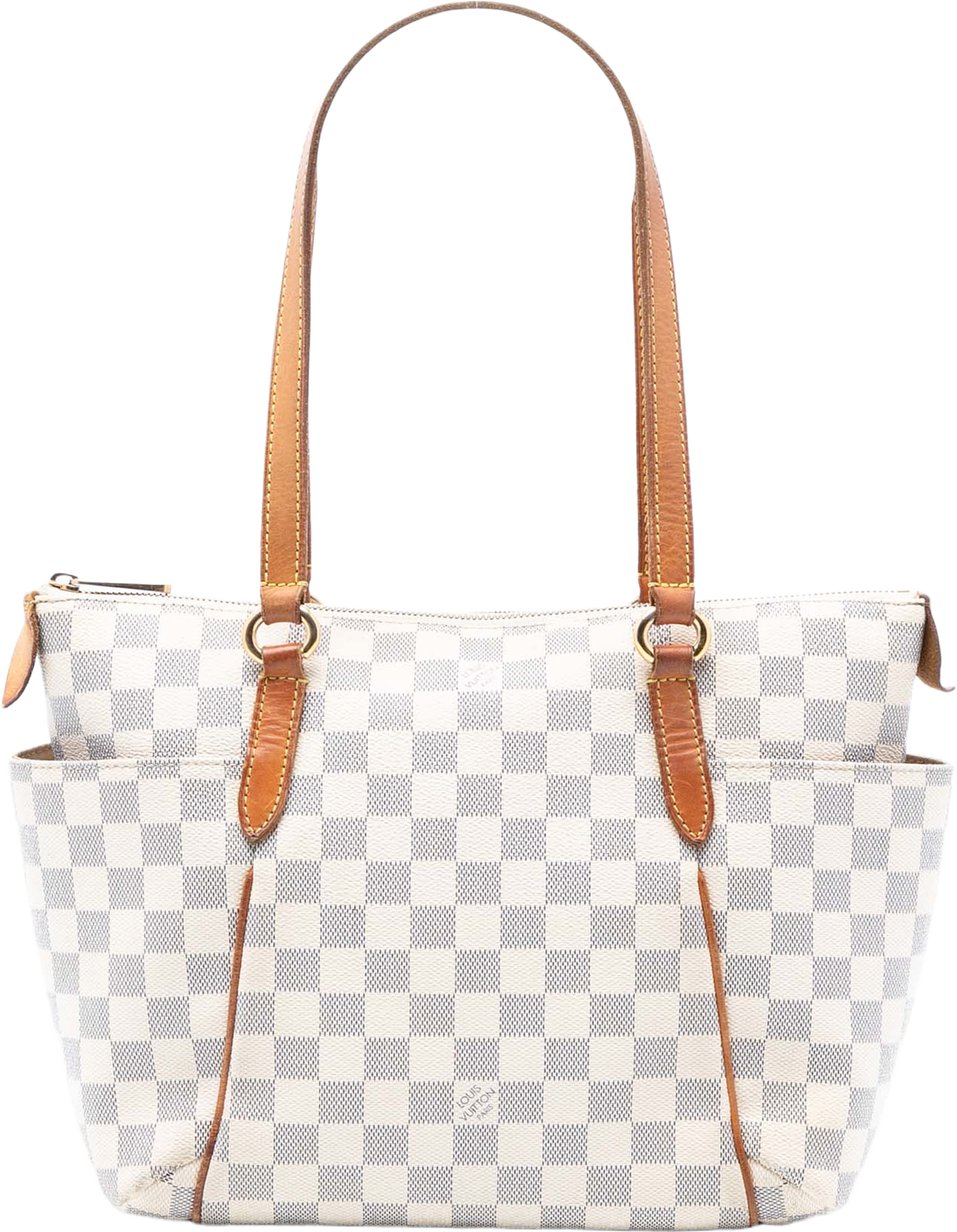 Louis Vuitton Damier Azur Totally Pm, från Luxclusif, i färgen white. Klicka för att öppna bilden i stort format