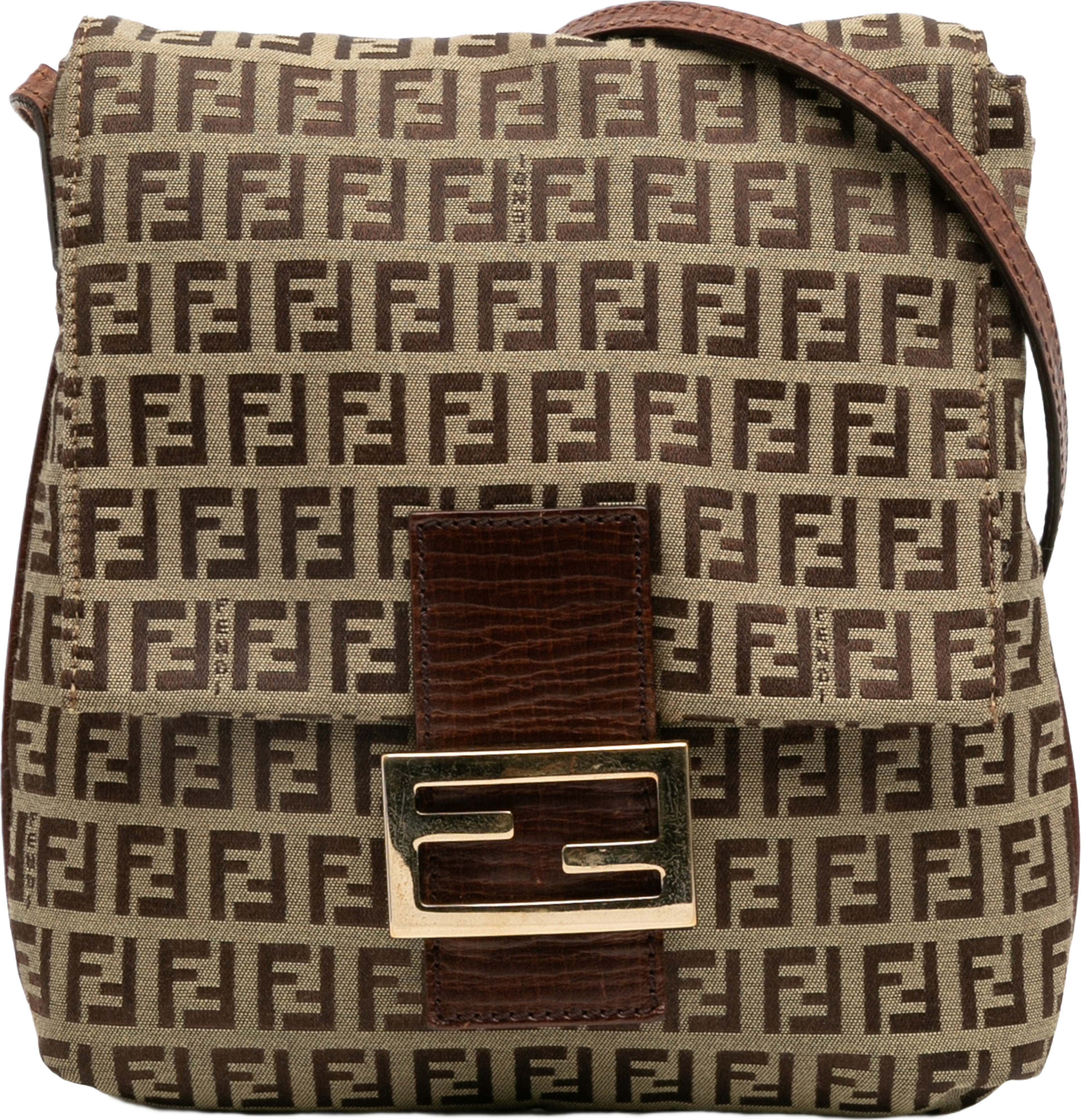 Fendi Zucchino Canvas Crossbody, från Luxclusif, i färgen beige. Klicka för att öppna bilden i stort format
