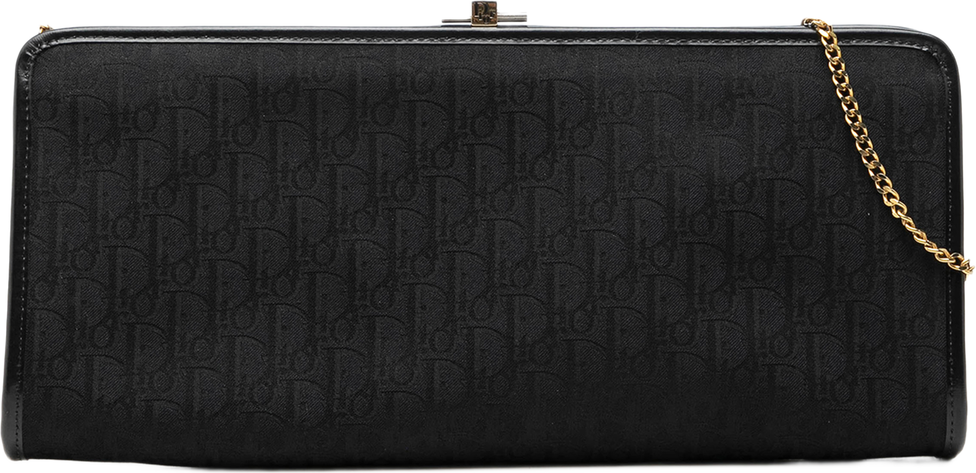 Dior Diorissimo Trotter Canvas Clutch With Chain, från Luxclusif, i färgen svart. Klicka för att öppna bilden i stort format