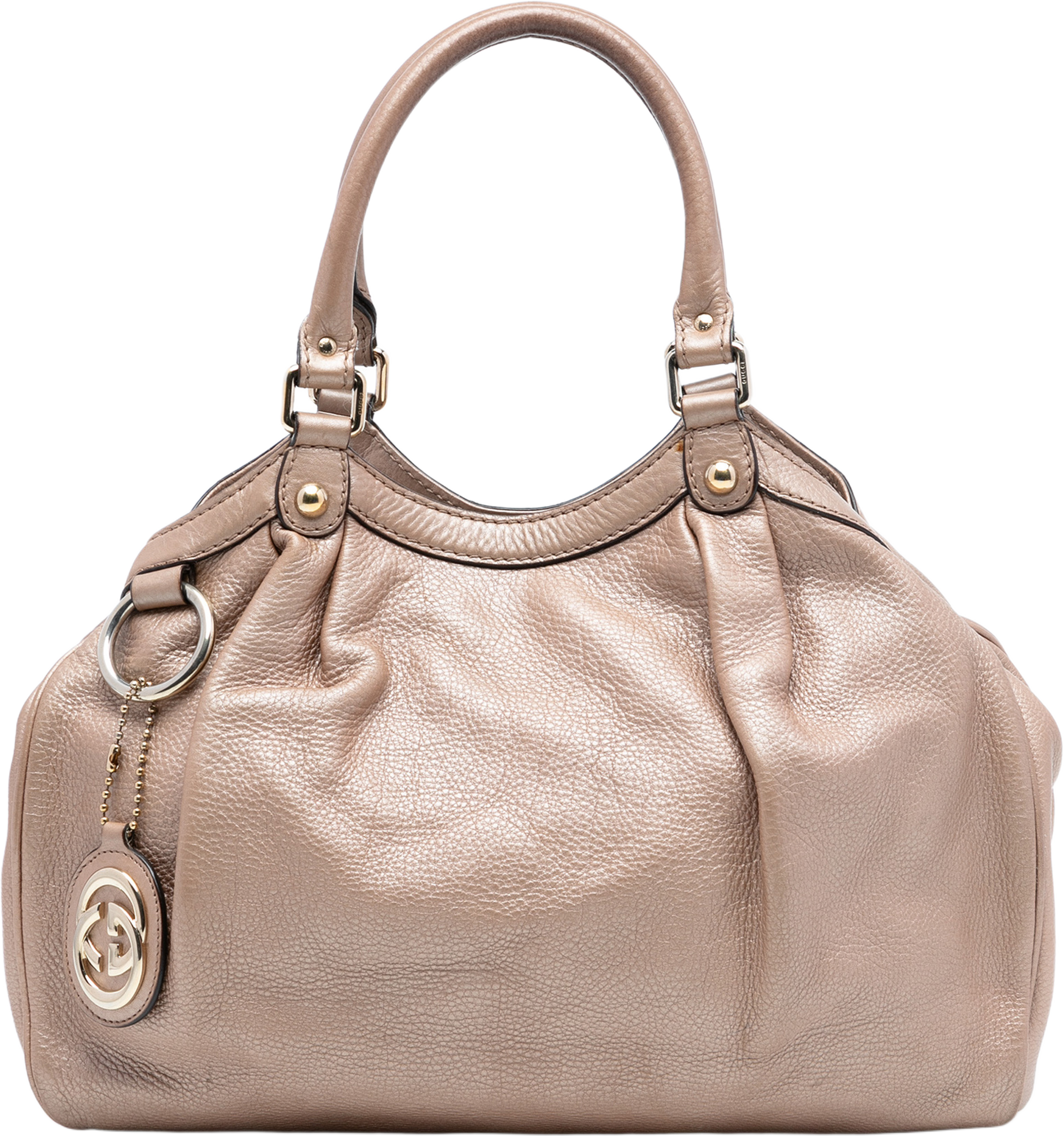Gucci Medium Calfskin Sukey Tote, från Luxclusif, i färgen rose gold. Klicka för att öppna bilden i stort format