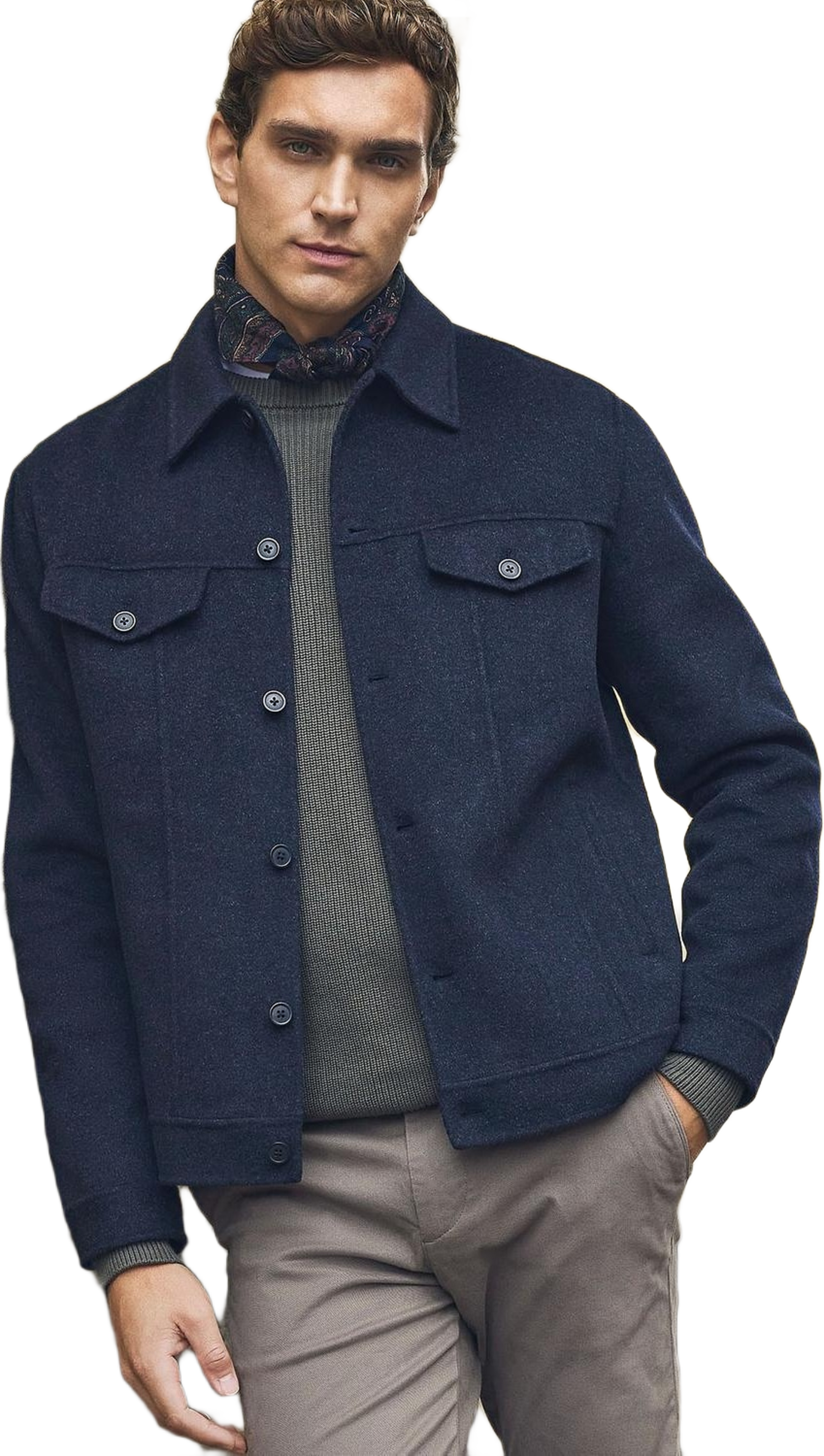 Brown Wool Jacket Flores