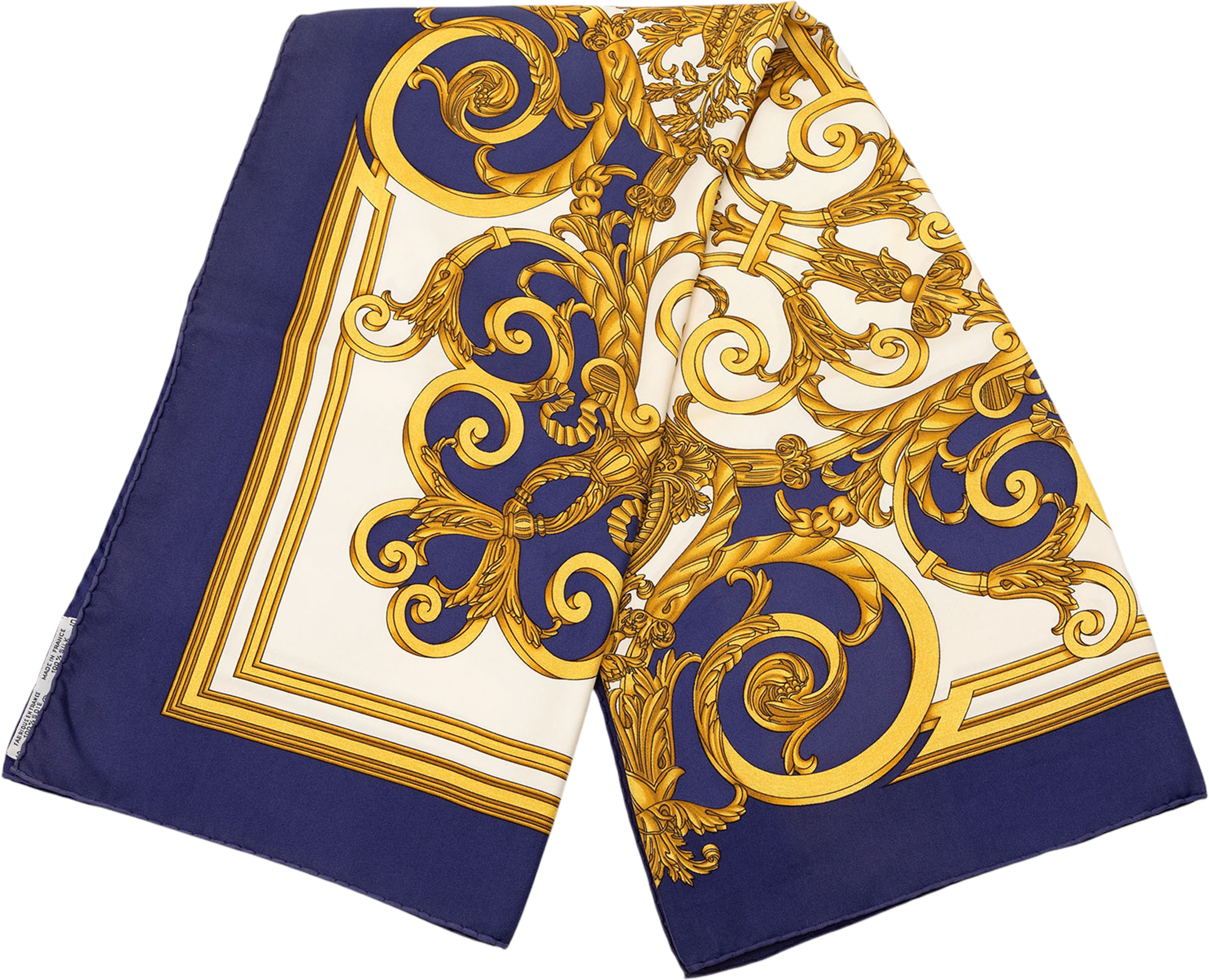 Hermès Les Tuileries Silk Scarf 90, från Luxclusif, i färgen blue. Klicka för att öppna bilden i stort format