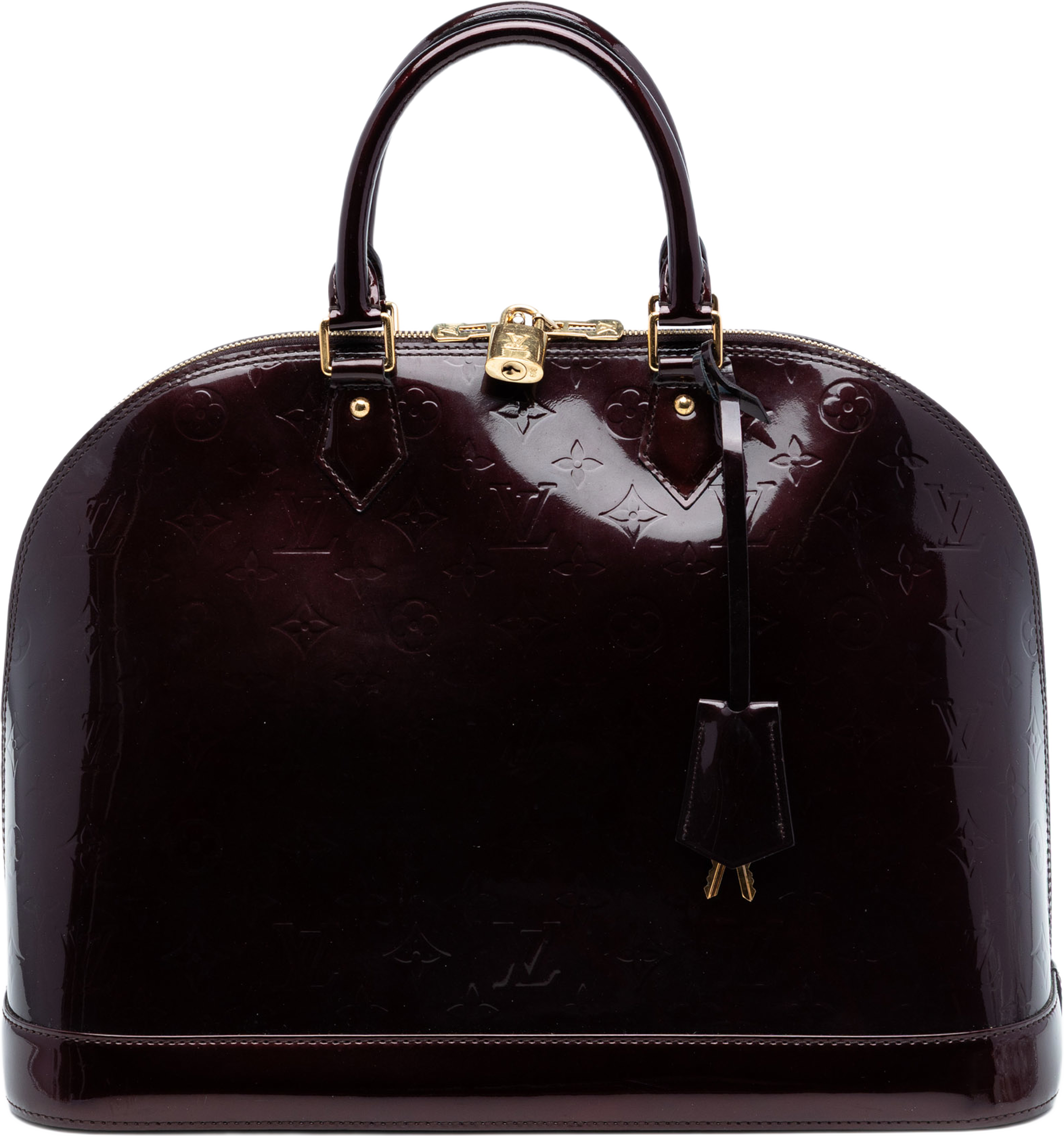 Louis Vuitton Monogram Vernis Alma Gm, från Luxclusif, i färgen purple. Klicka för att öppna bilden i stort format