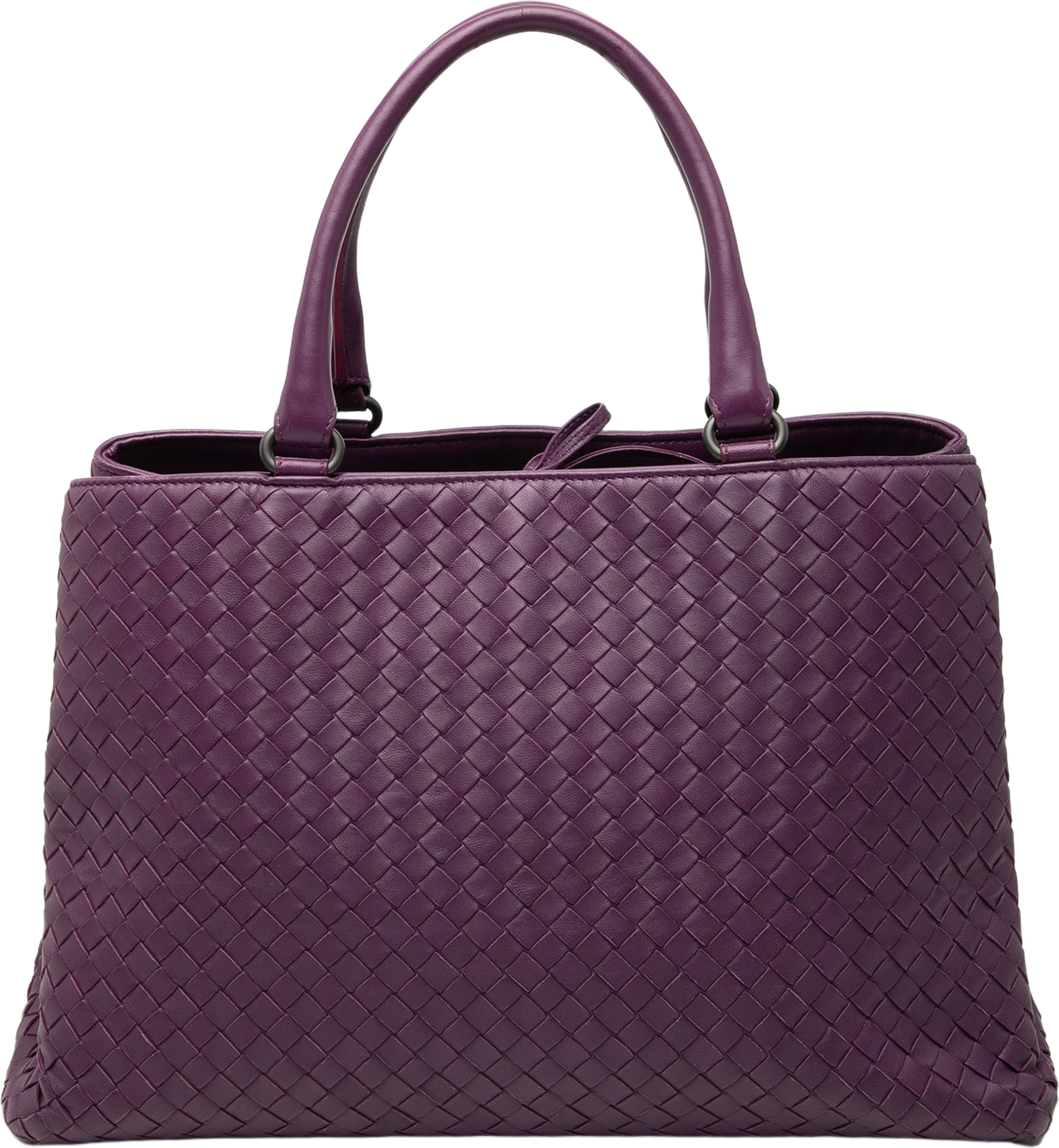 Bottega Veneta Nappa Intrecciato Milano Tote, från Luxclusif, i färgen dark purple. Klicka för att öppna bilden i stort format