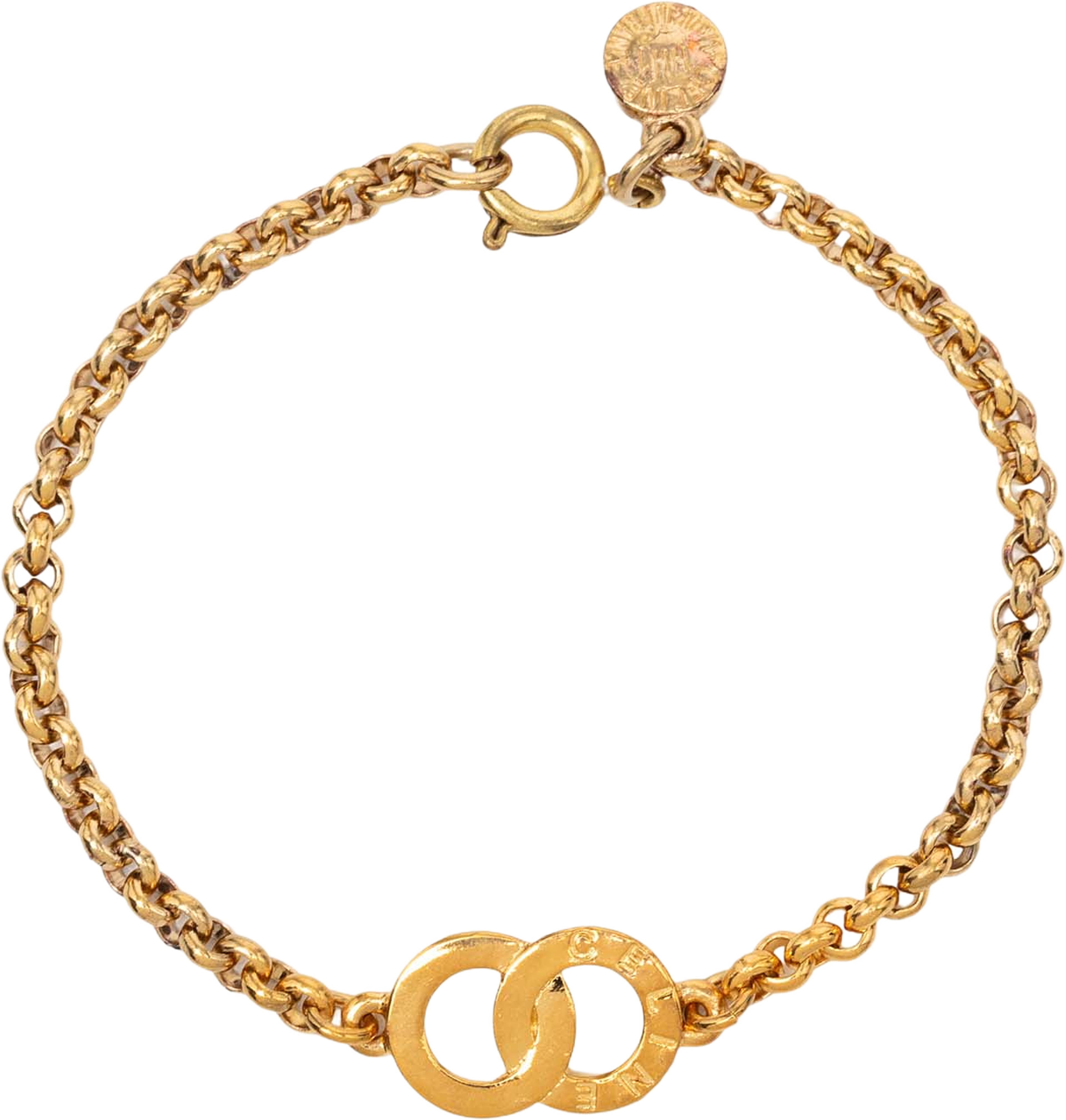 Celine Gold Plated Circle Charm Bracelet, från Luxclusif, i färgen guld. Klicka för att öppna bilden i stort format