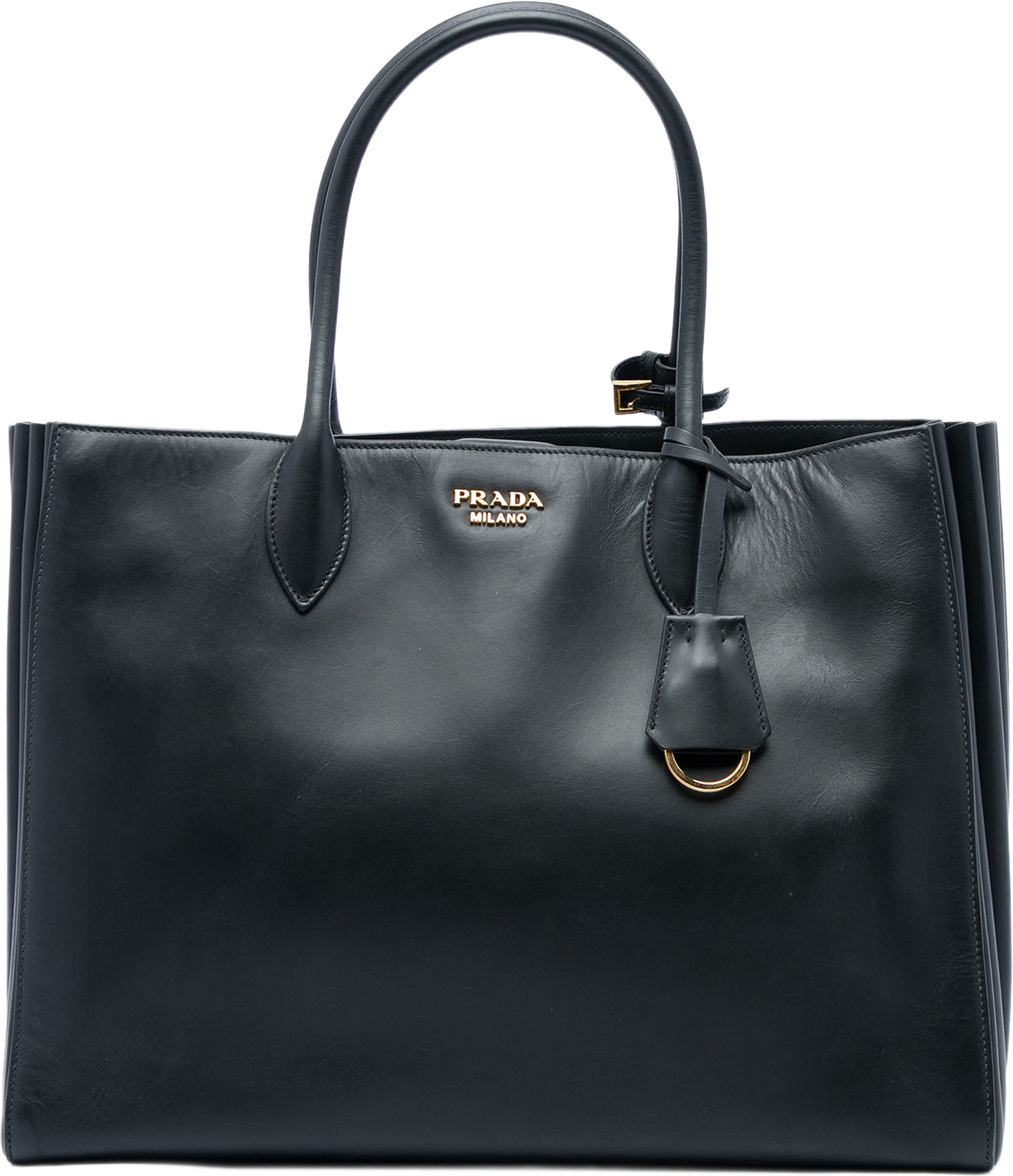 Prada Extra Large City Calf Bibliotheque Satchel, från Luxclusif, i färgen svart. Klicka för att öppna bilden i stort format