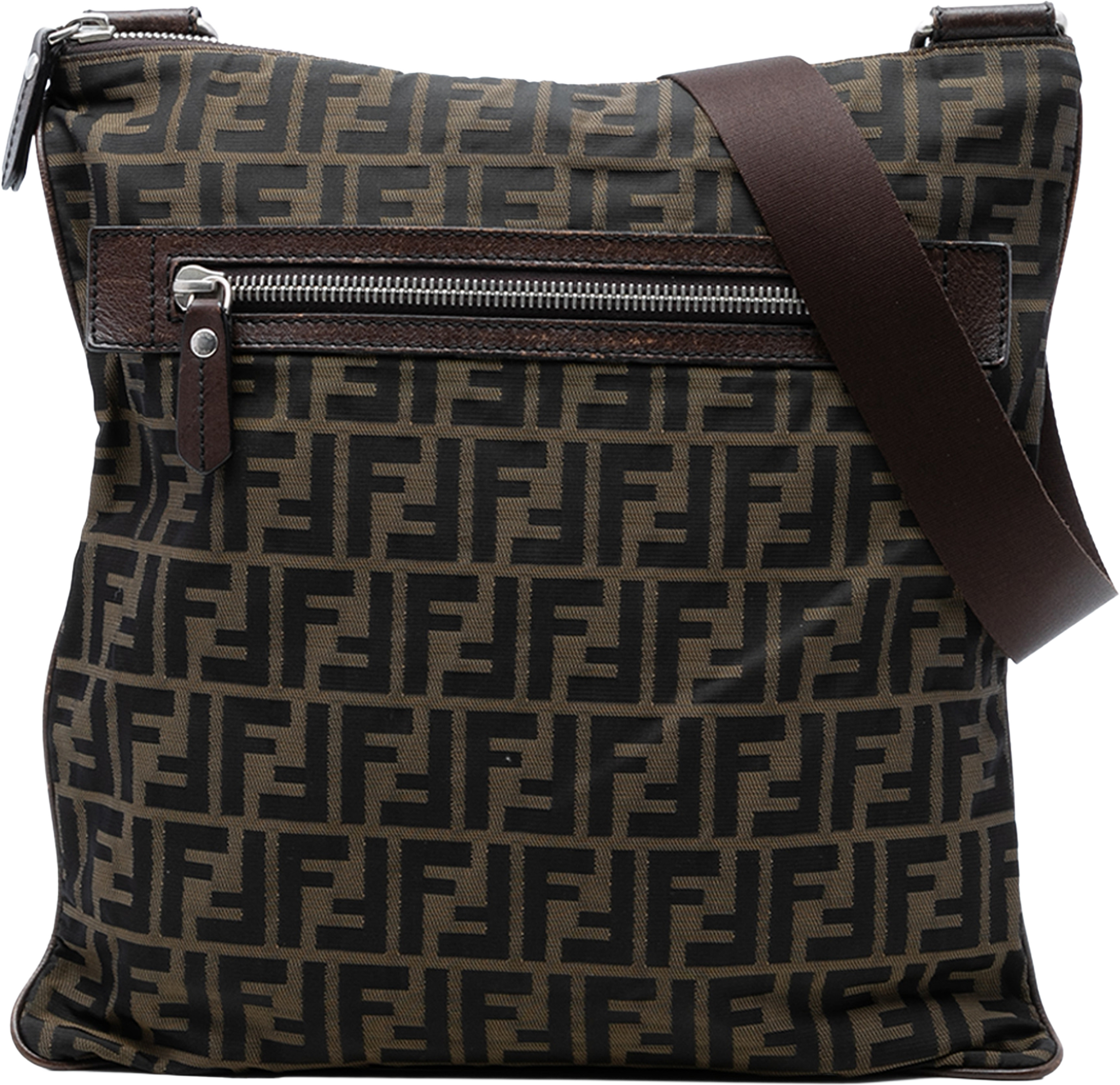 Fendi Zucca Canvas Crossbody, från Luxclusif, i färgen brown. Klicka för att öppna bilden i stort format