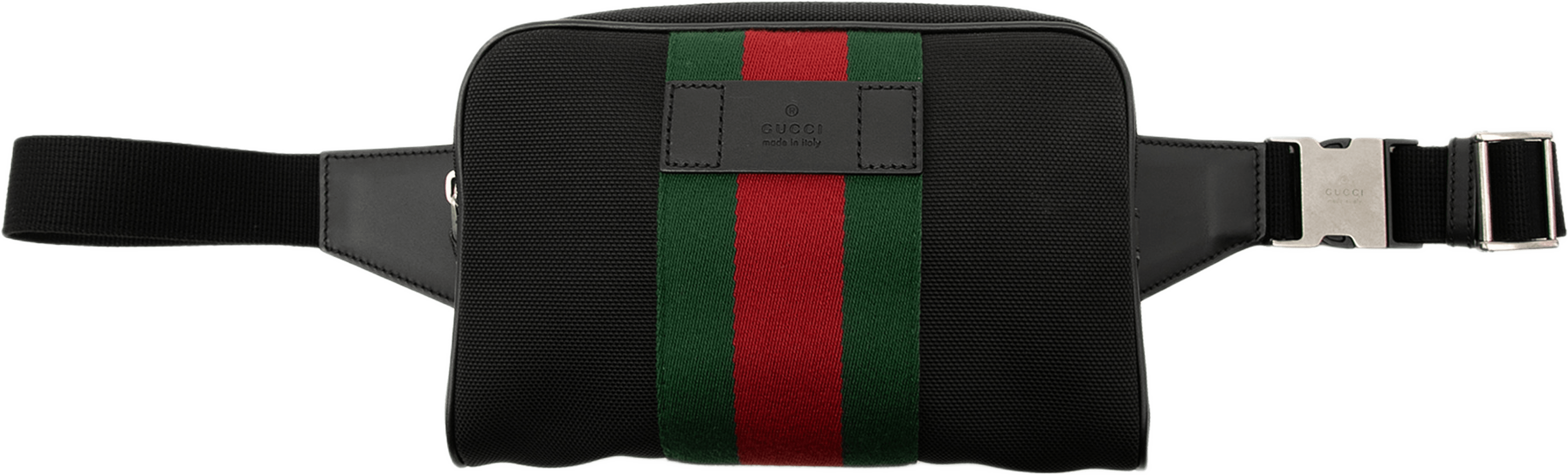 Gucci Canvas Techno Web Belt Bag, från Luxclusif, i färgen black. Klicka för att öppna bilden i stort format