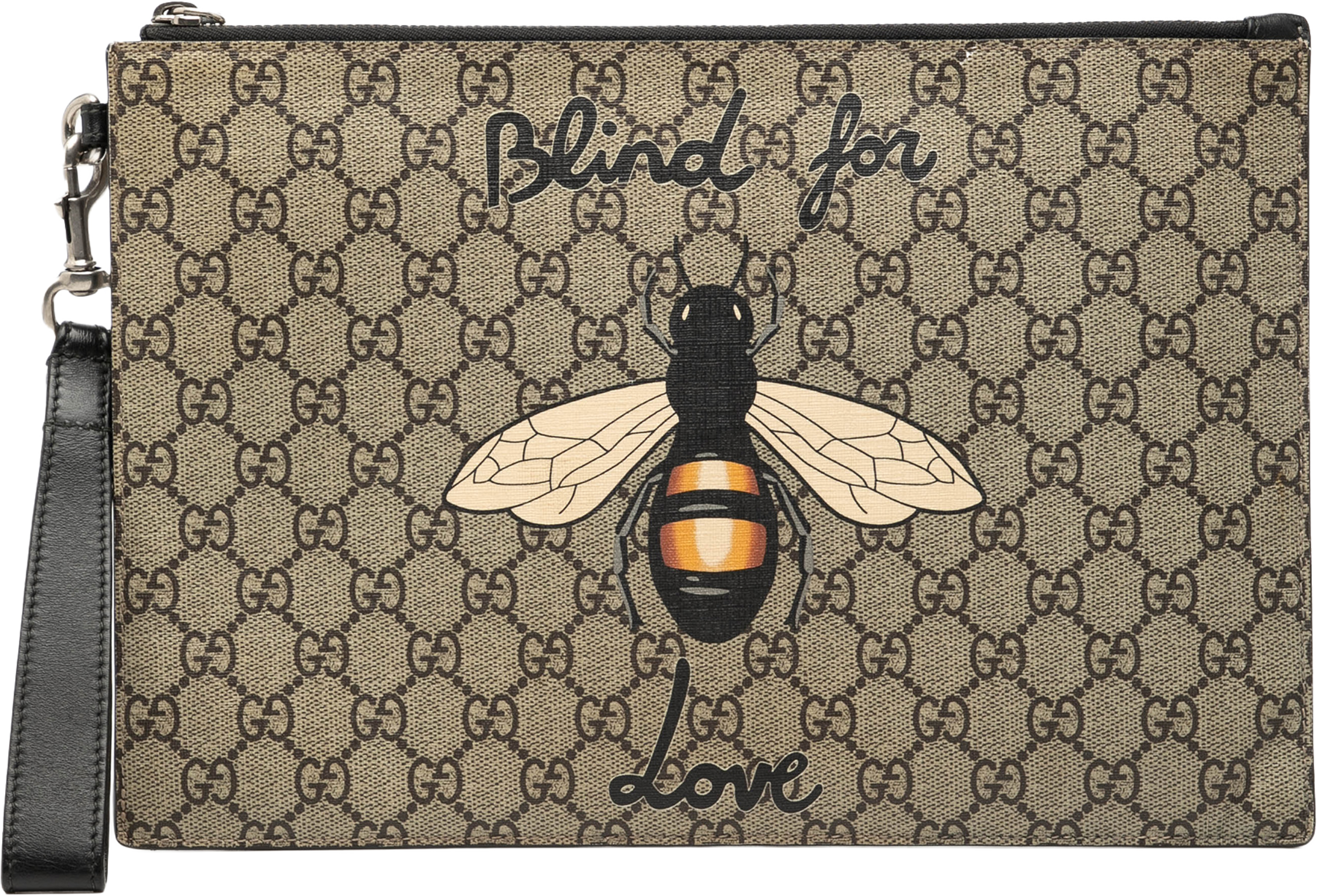 Gucci Gg Supreme Blind For Love Clutch, från Luxclusif, i färgen beige. Klicka för att öppna bilden i stort format