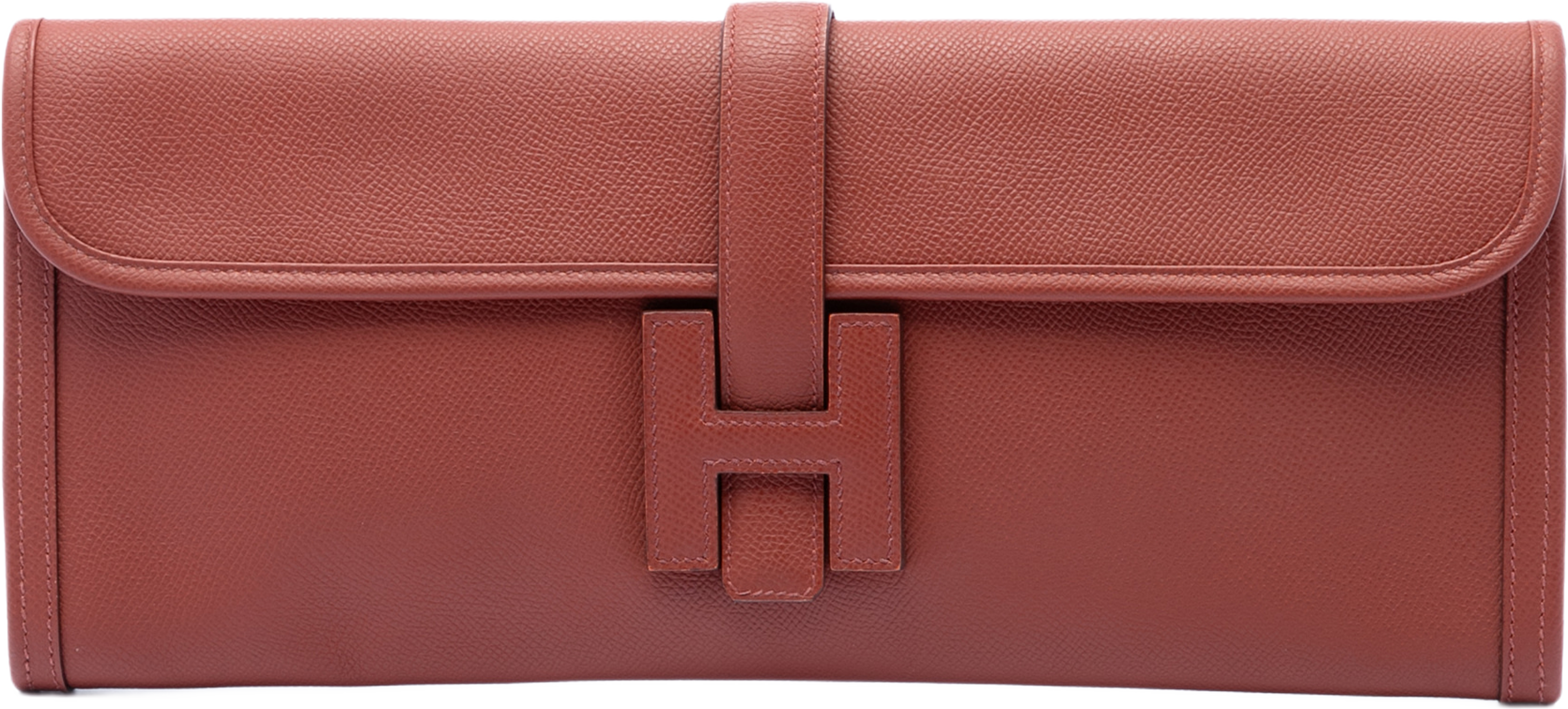 Hermès Epsom Jige Elan 35, från Luxclusif, i färgen röd. Klicka för att öppna bilden i stort format
