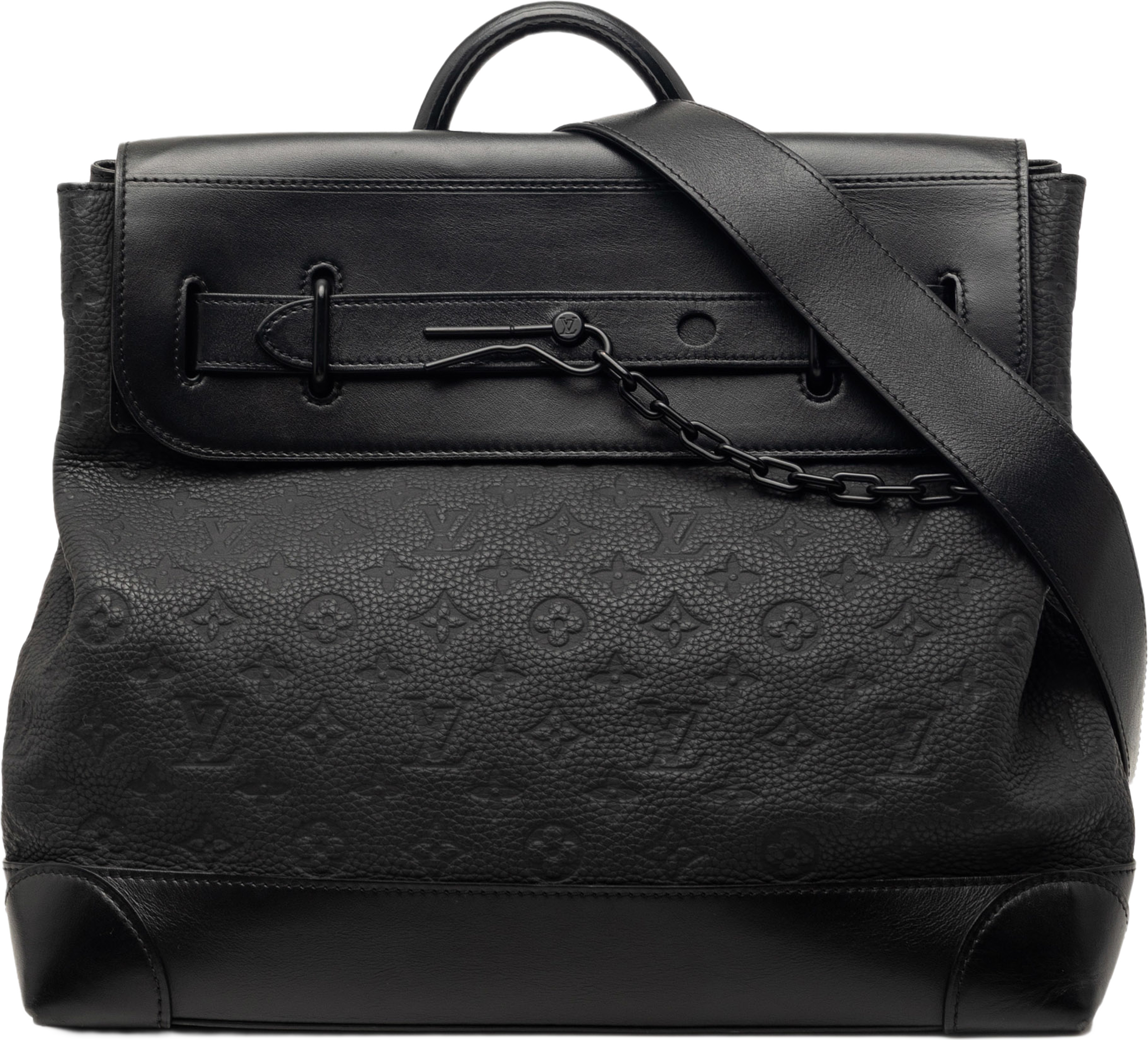 Louis Vuitton Monogram Eclipse Steamer Pm, från Luxclusif, i färgen black. Klicka för att öppna bilden i stort format