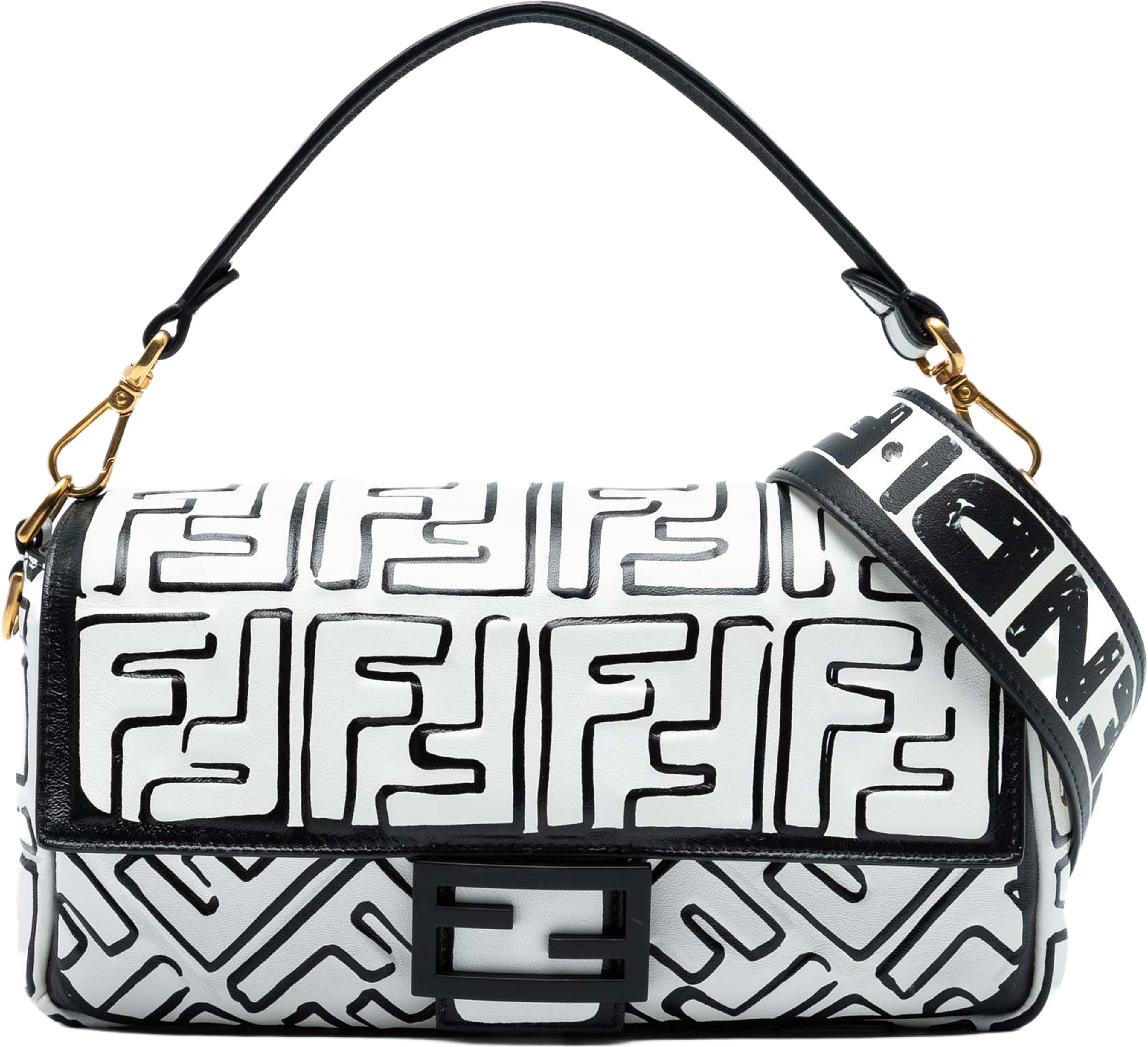 Fendi Joshua Vides California Sky Medium Embossed Leather Baguette Satchel, från Luxclusif, i färgen white. Klicka för att öppna bilden i stort format