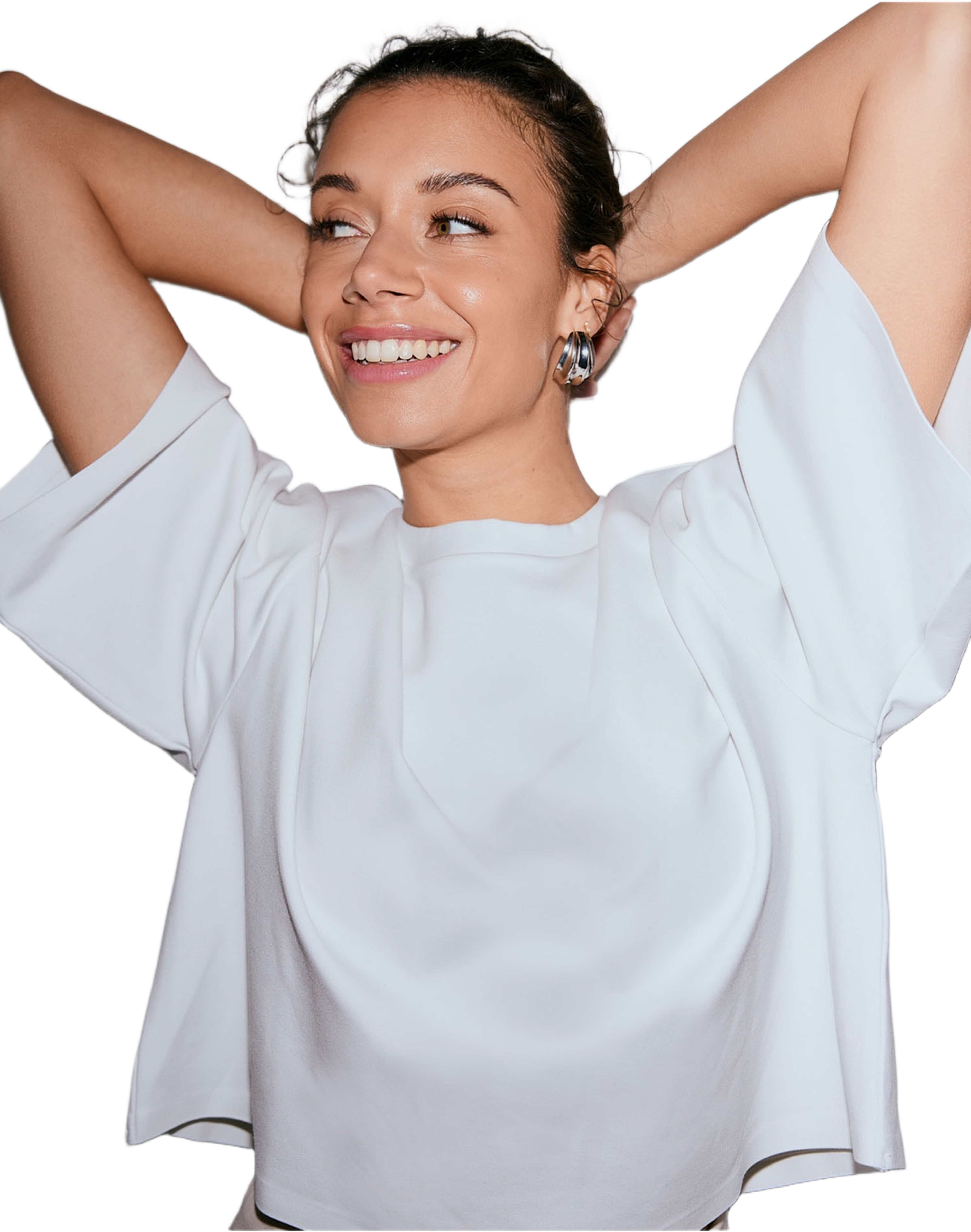 Luxe Boxy Short Sleeve, från aim'n, i färgen white. Klicka för att öppna bilden i stort format