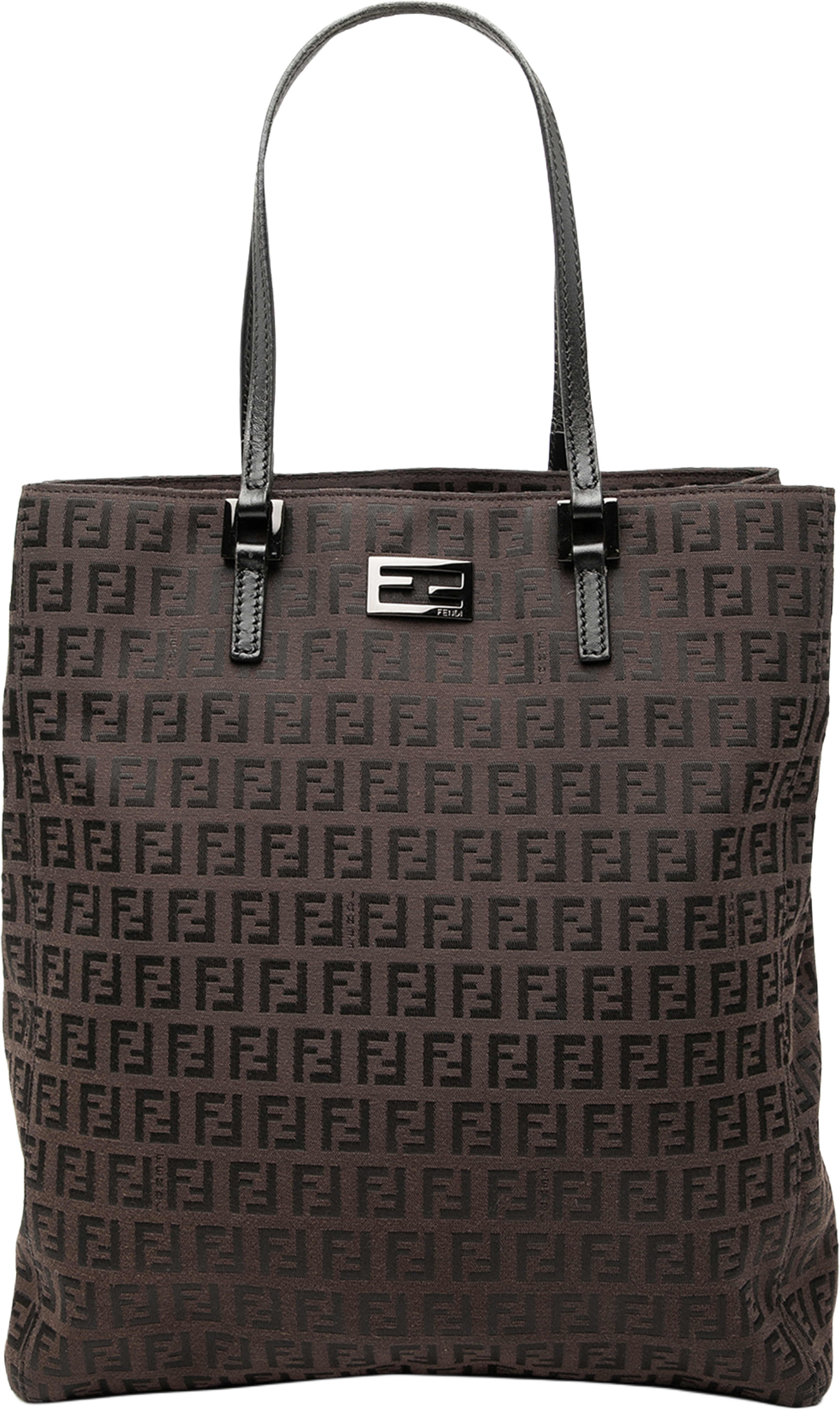Fendi Zucchino Canvas Tote, från Luxclusif, i färgen dark brown. Klicka för att öppna bilden i stort format