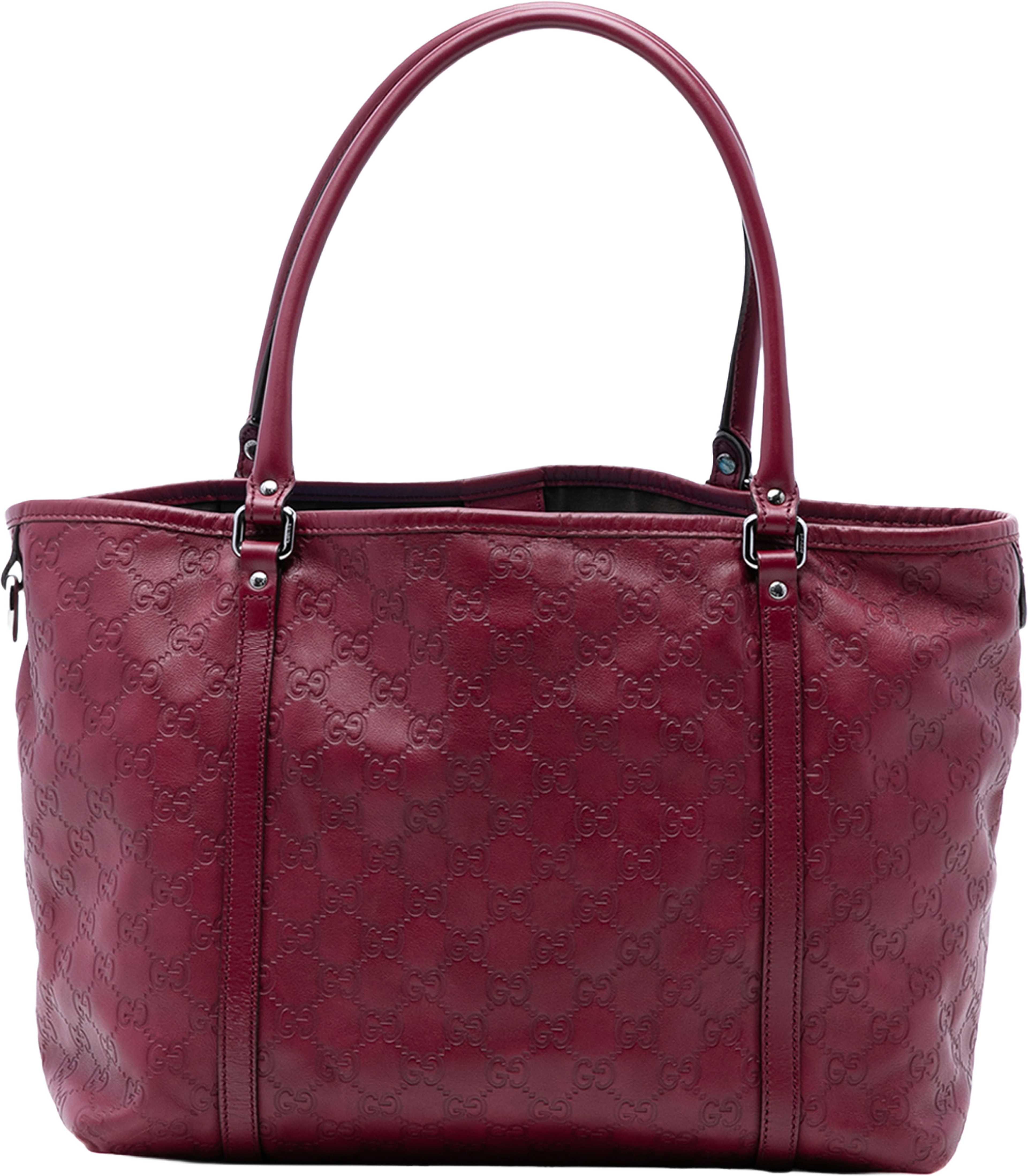 Gucci Medium Guccissima Joy Tote, från Luxclusif, i färgen dark red. Klicka för att öppna bilden i stort format