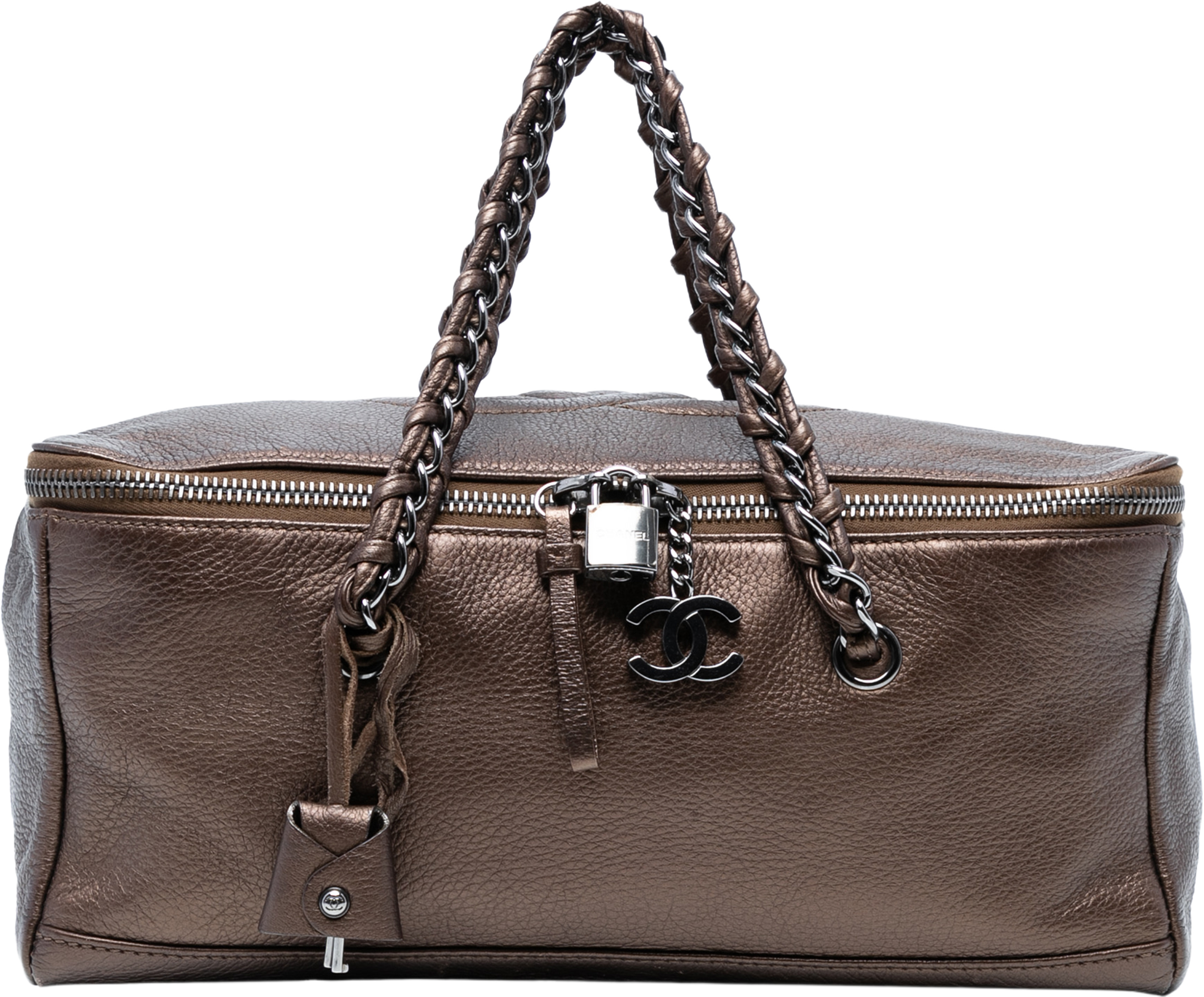 Chanel Large Cc Luxe Ligne Bowler Handbag, från Luxclusif, i färgen bronze. Klicka för att öppna bilden i stort format