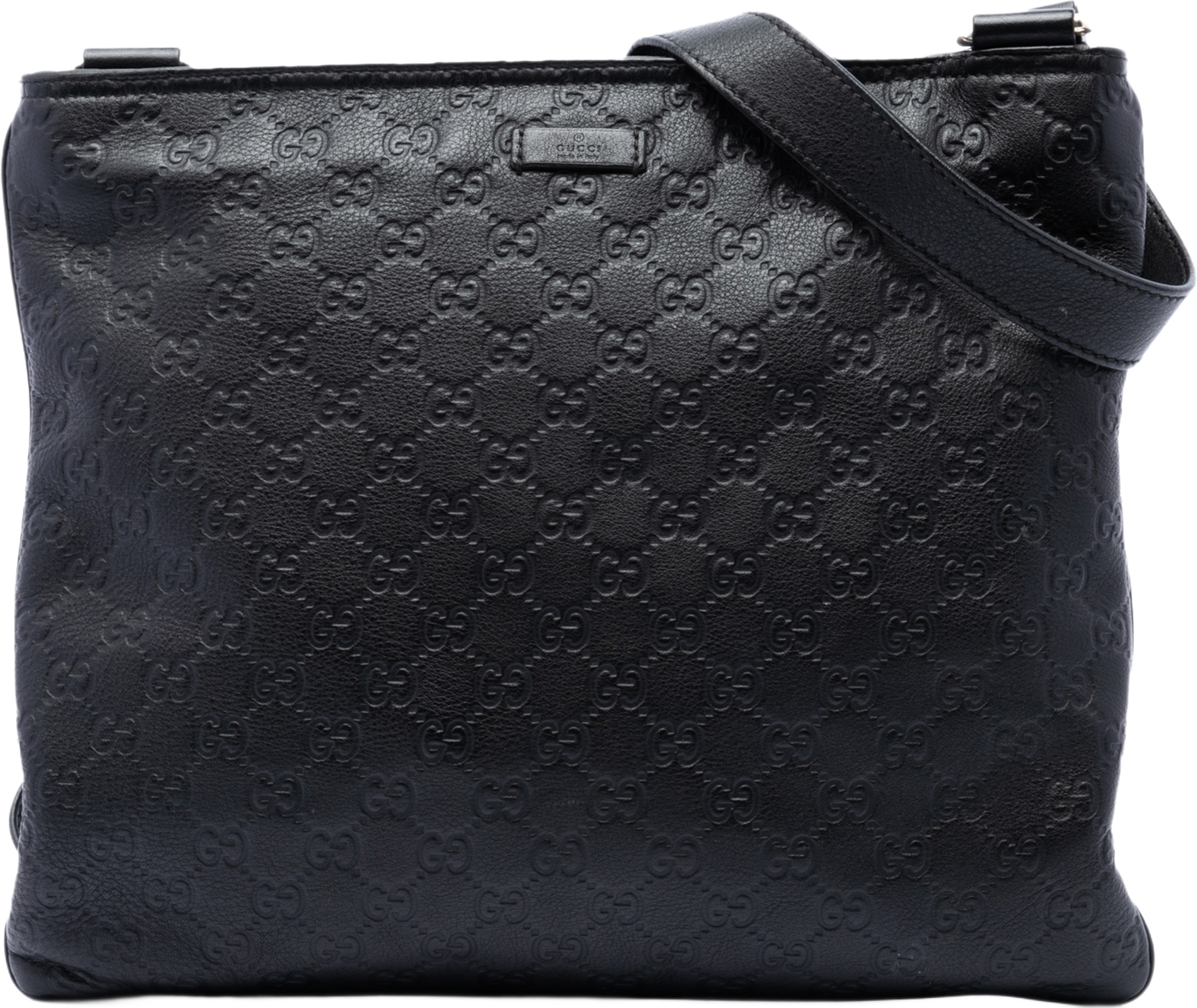 Gucci Guccissima Crossbody, från Luxclusif, i färgen svart. Klicka för att öppna bilden i stort format