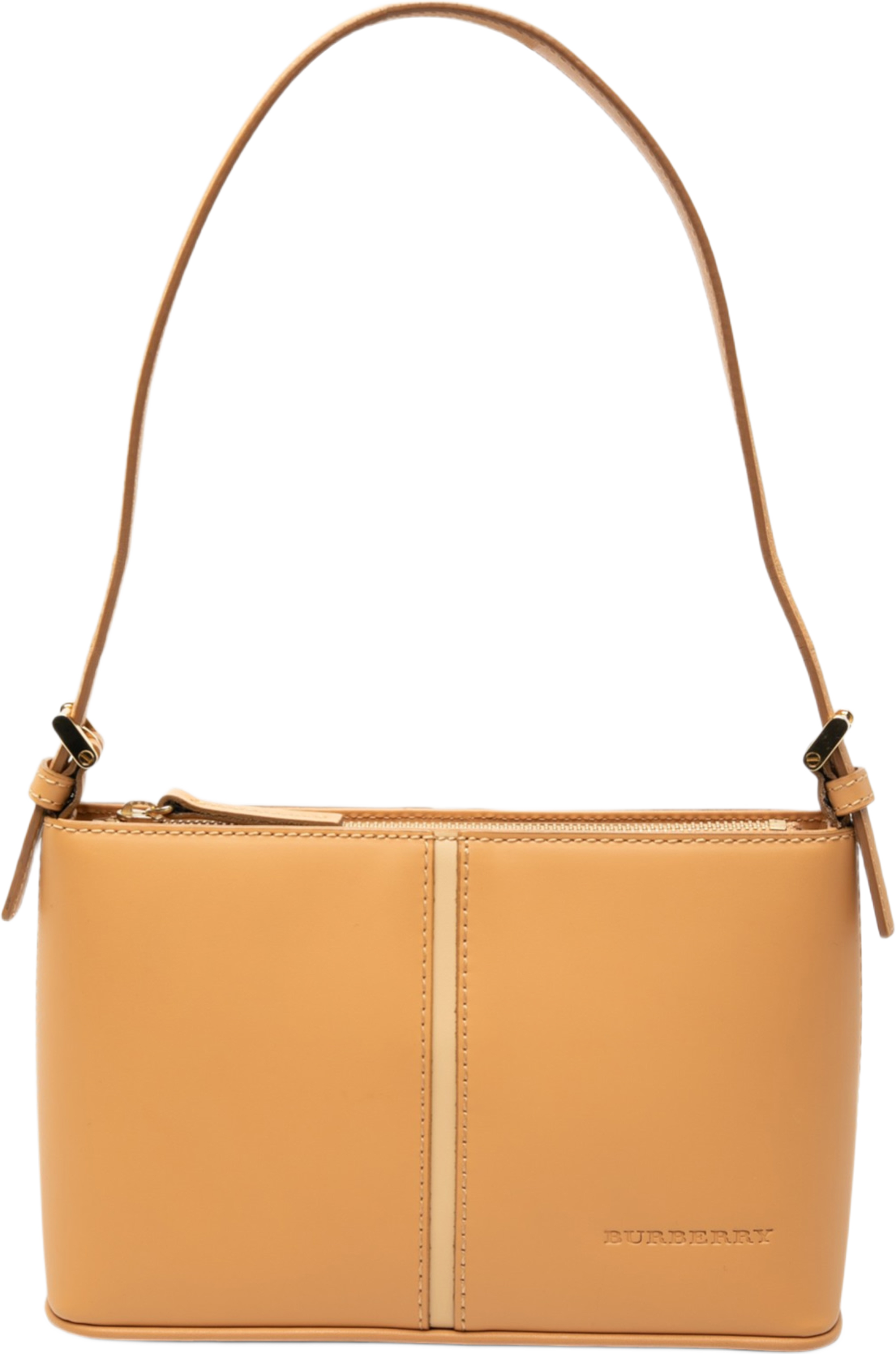 Burberry Leather Shoulder Bag, från Luxclusif, i färgen caramel. Klicka för att öppna bilden i stort format