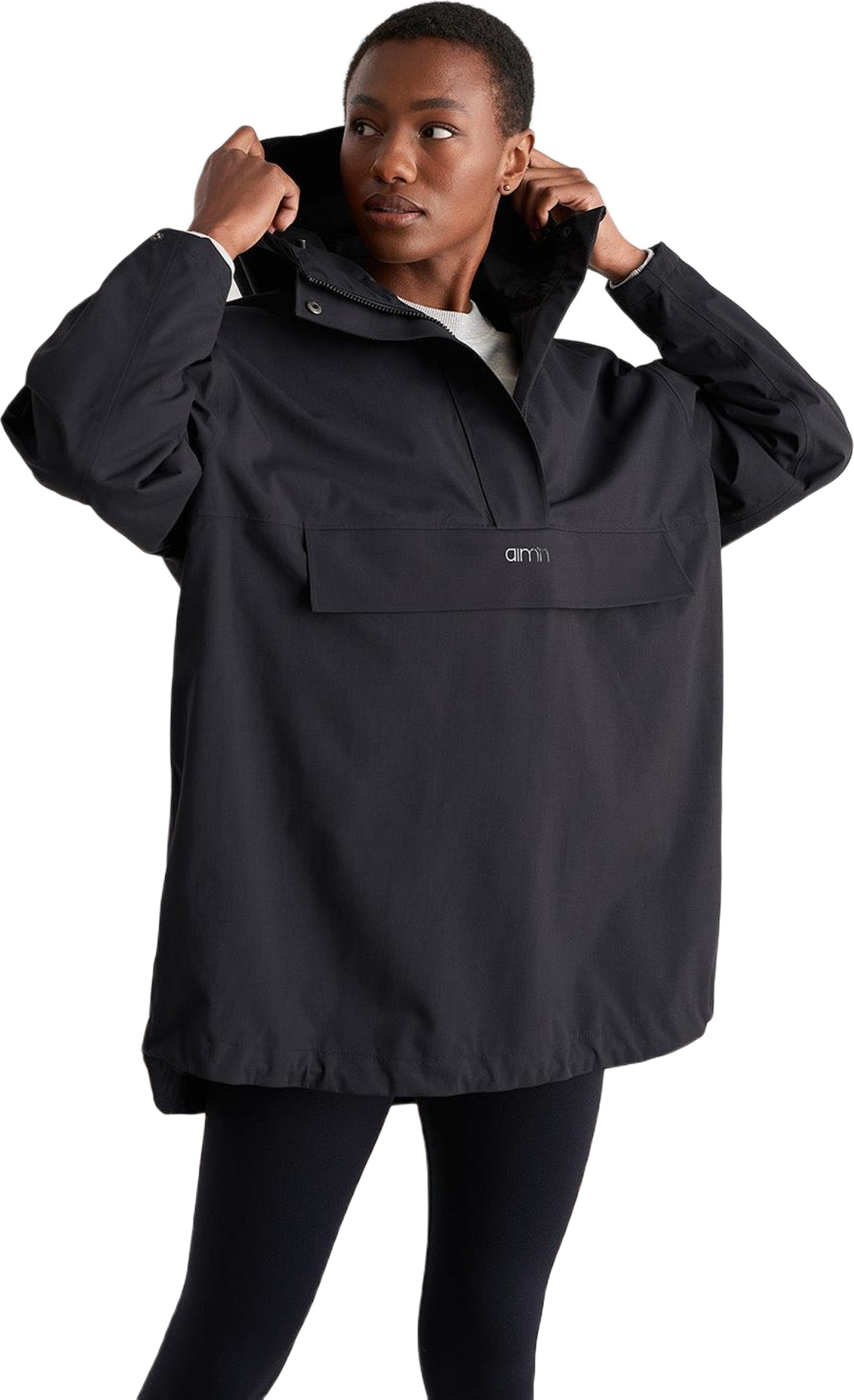 Black Waterproof Oversized Anorak