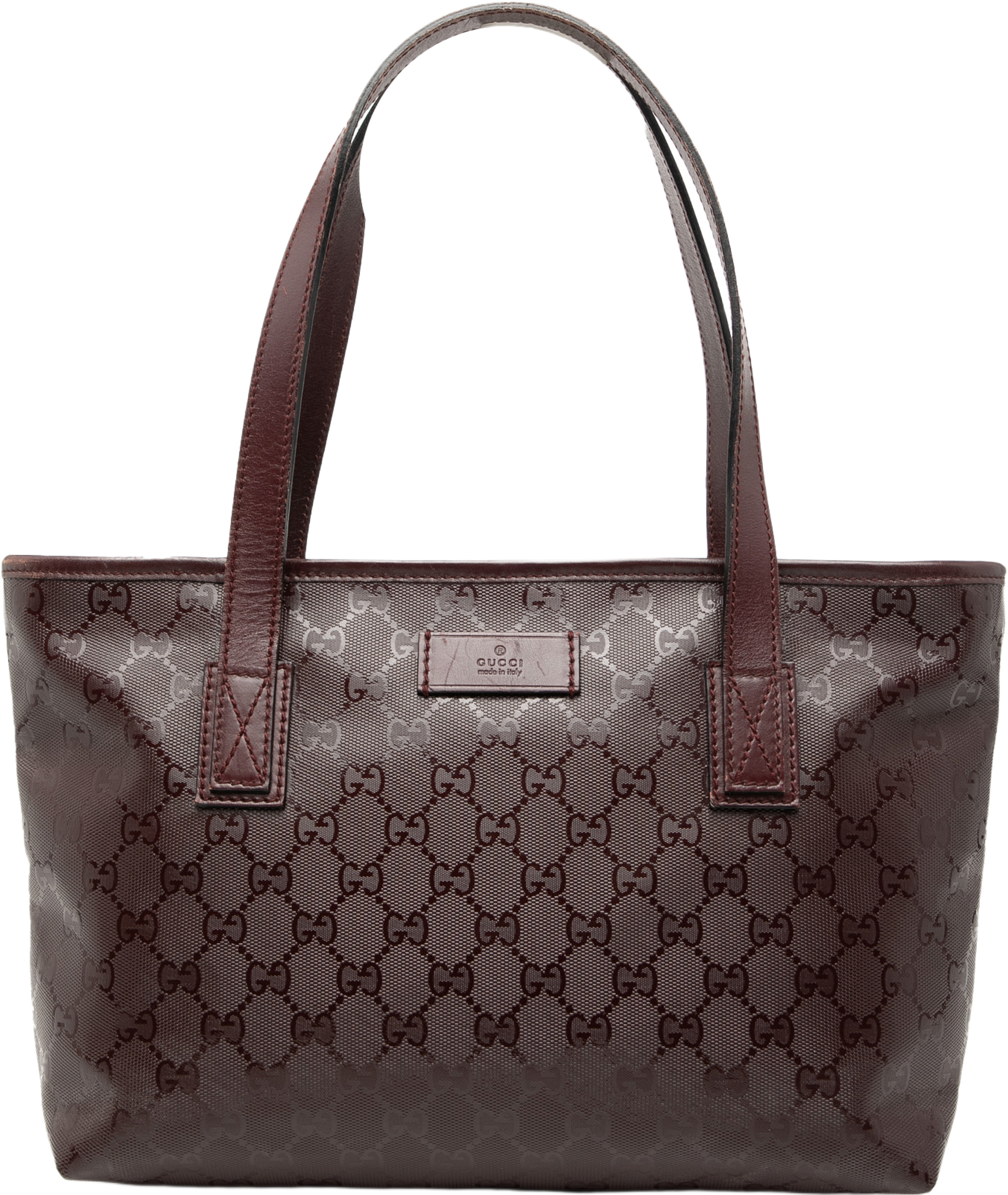 Gucci Small Gg Imprime Joy Tote, från Luxclusif, i färgen burgundy. Klicka för att öppna bilden i stort format