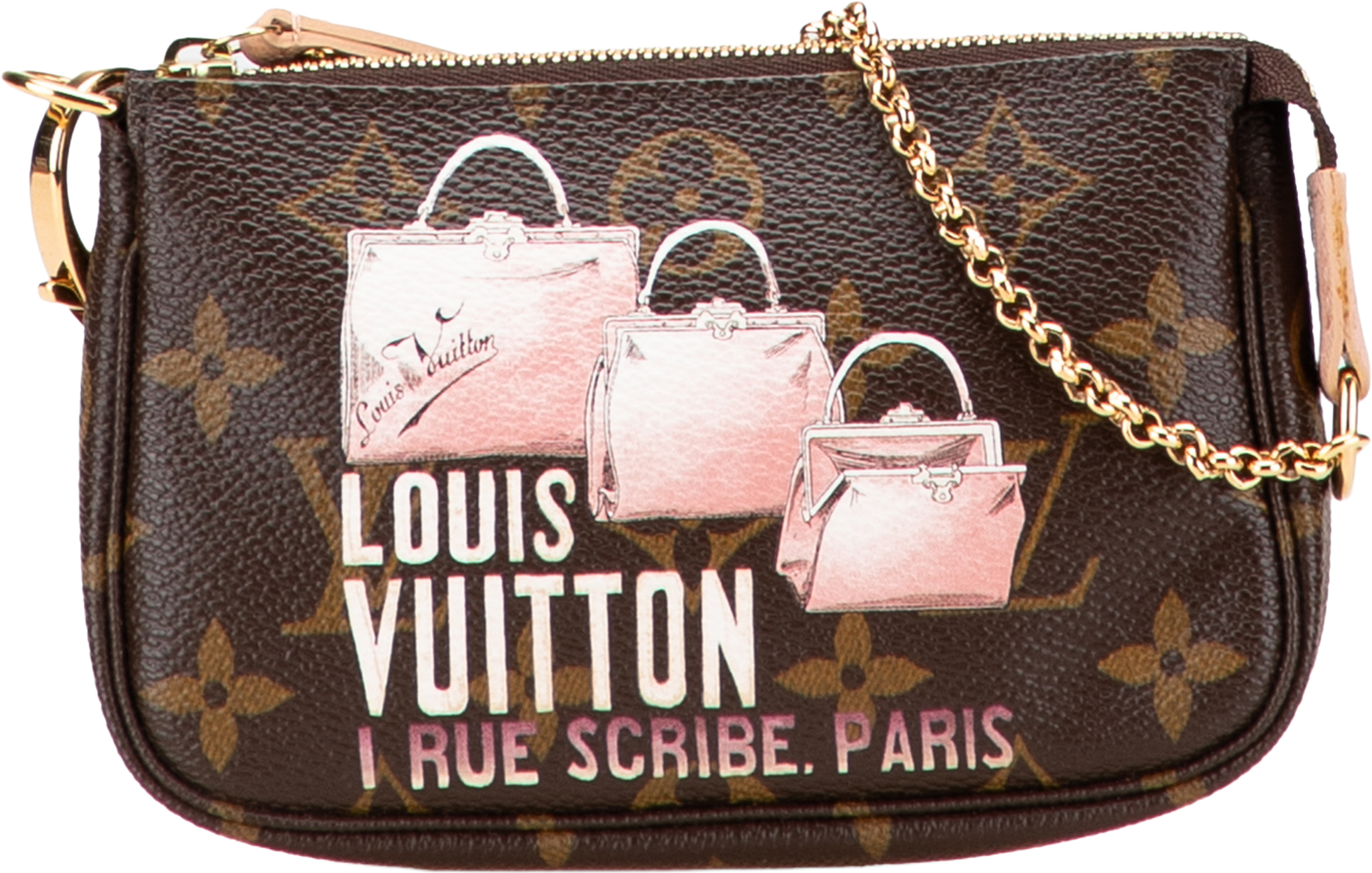 Louis Vuitton Monogram Affiche Mini Pochette Accessoires, från Luxclusif, i färgen brown. Klicka för att öppna bilden i stort format