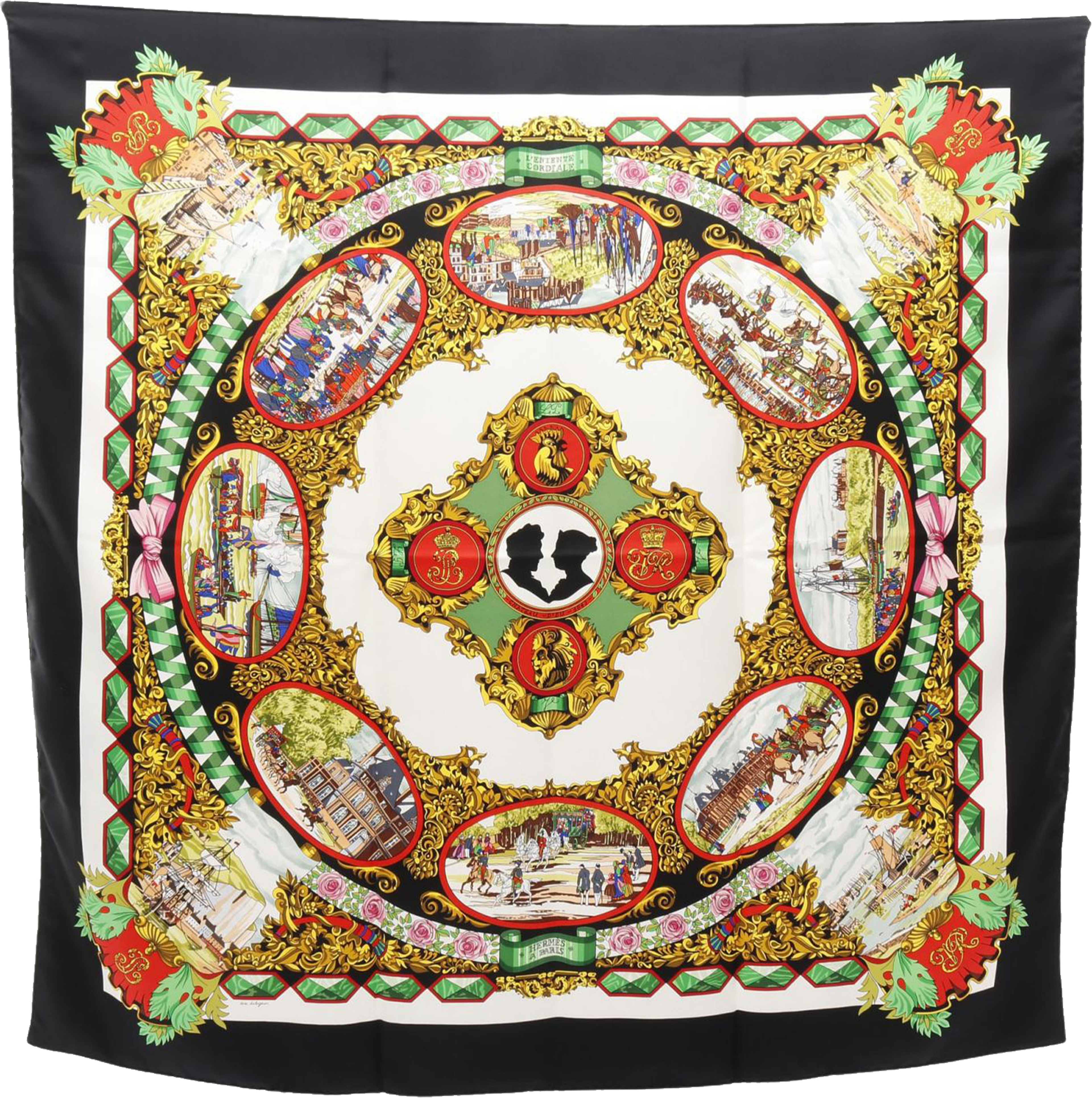 Hermès Lentente Cordiale Silk Scarf 90, från Luxclusif, i färgen white. Klicka för att öppna bilden i stort format