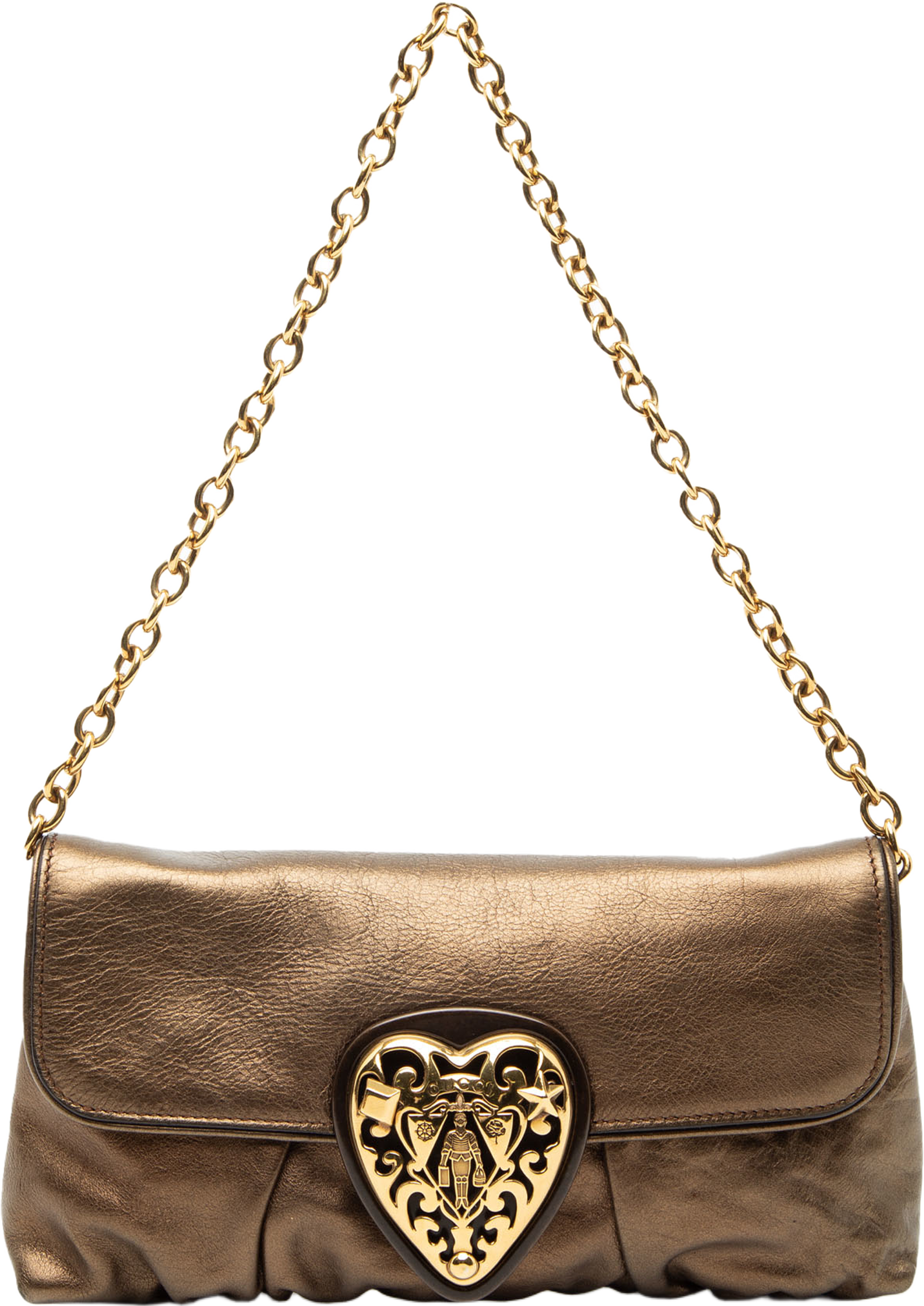 Gucci Metallic Calfskin Hysteria Shoulder Bag, från Luxclusif, i färgen bronze. Klicka för att öppna bilden i stort format