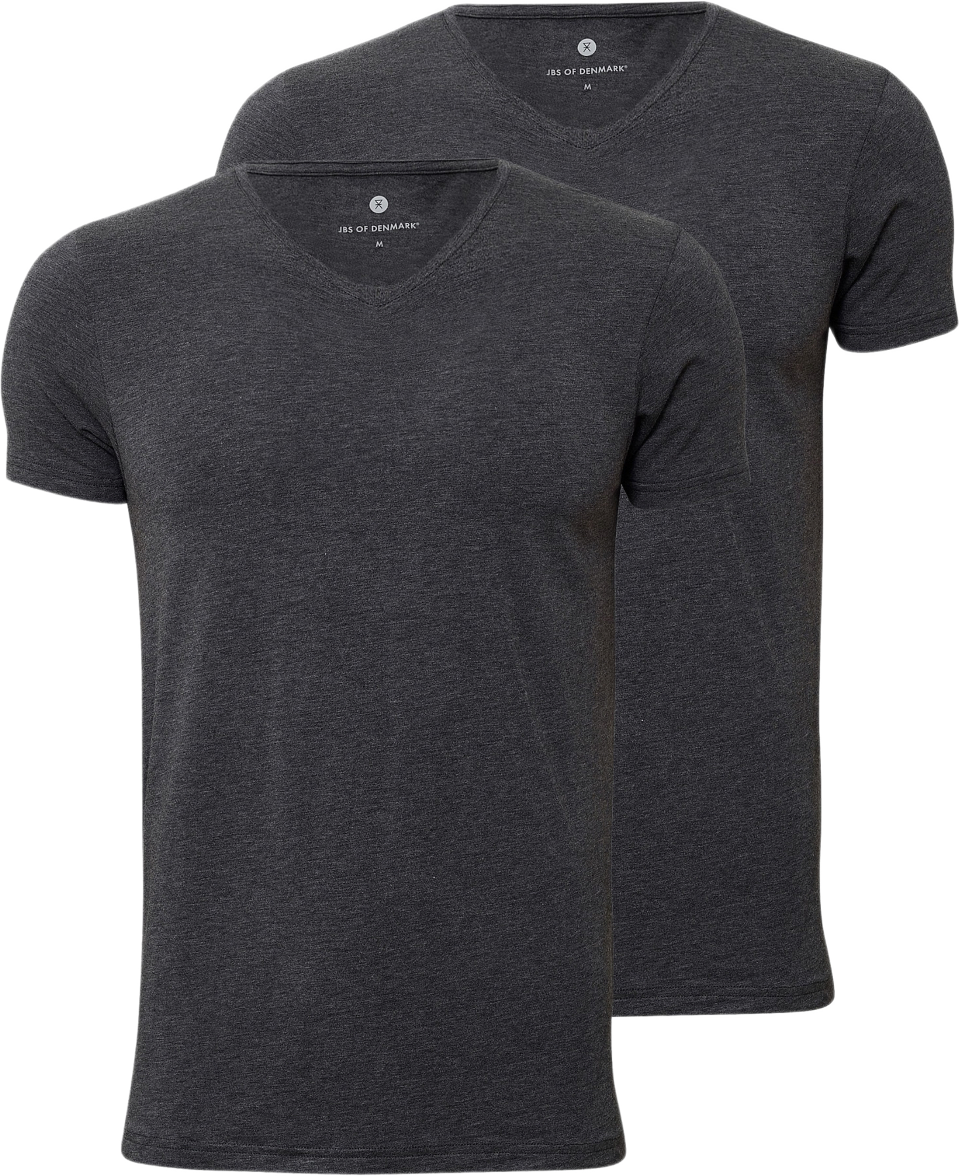 2-pack T-shirt V-neck - Bambuviskos, från JBS of Denmark, i färgen dark grey melange. Klicka för att öppna bilden i stort format