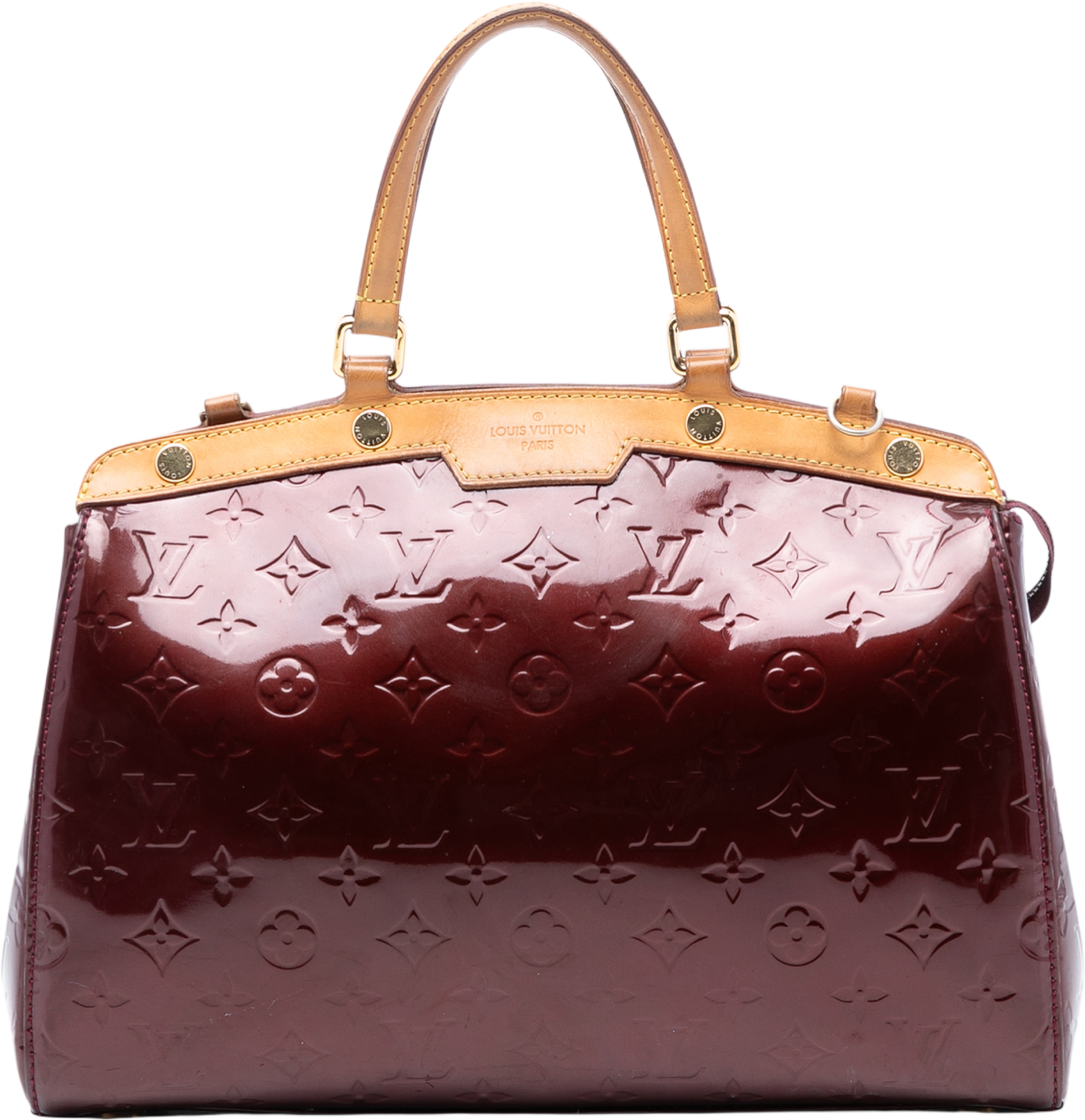 Louis Vuitton Monogram Vernis Brea Mm, från Luxclusif, i färgen bordeaux. Klicka för att öppna bilden i stort format