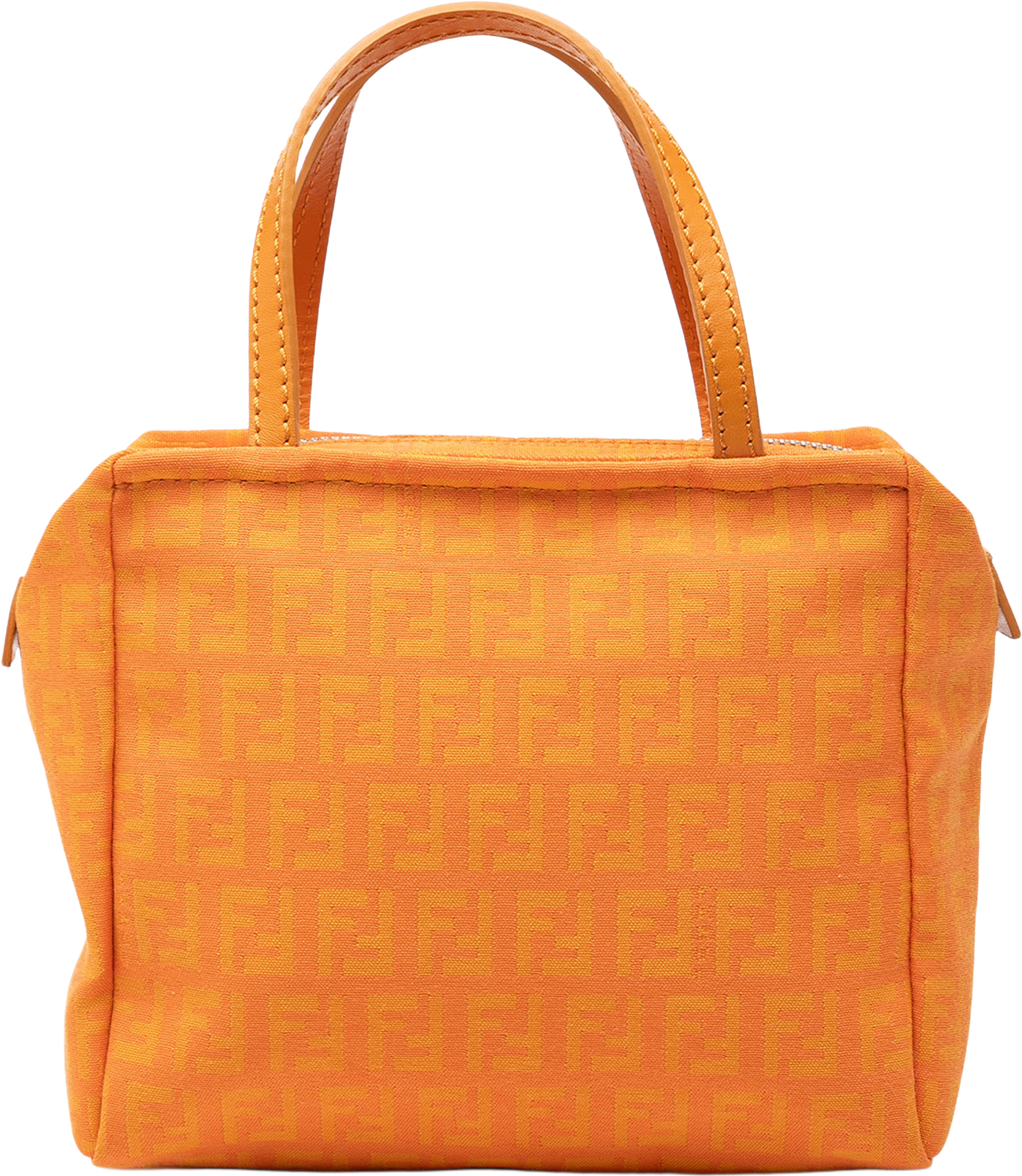 Fendi Zucchino Canvas Handbag, från Luxclusif, i färgen orange. Klicka för att öppna bilden i stort format