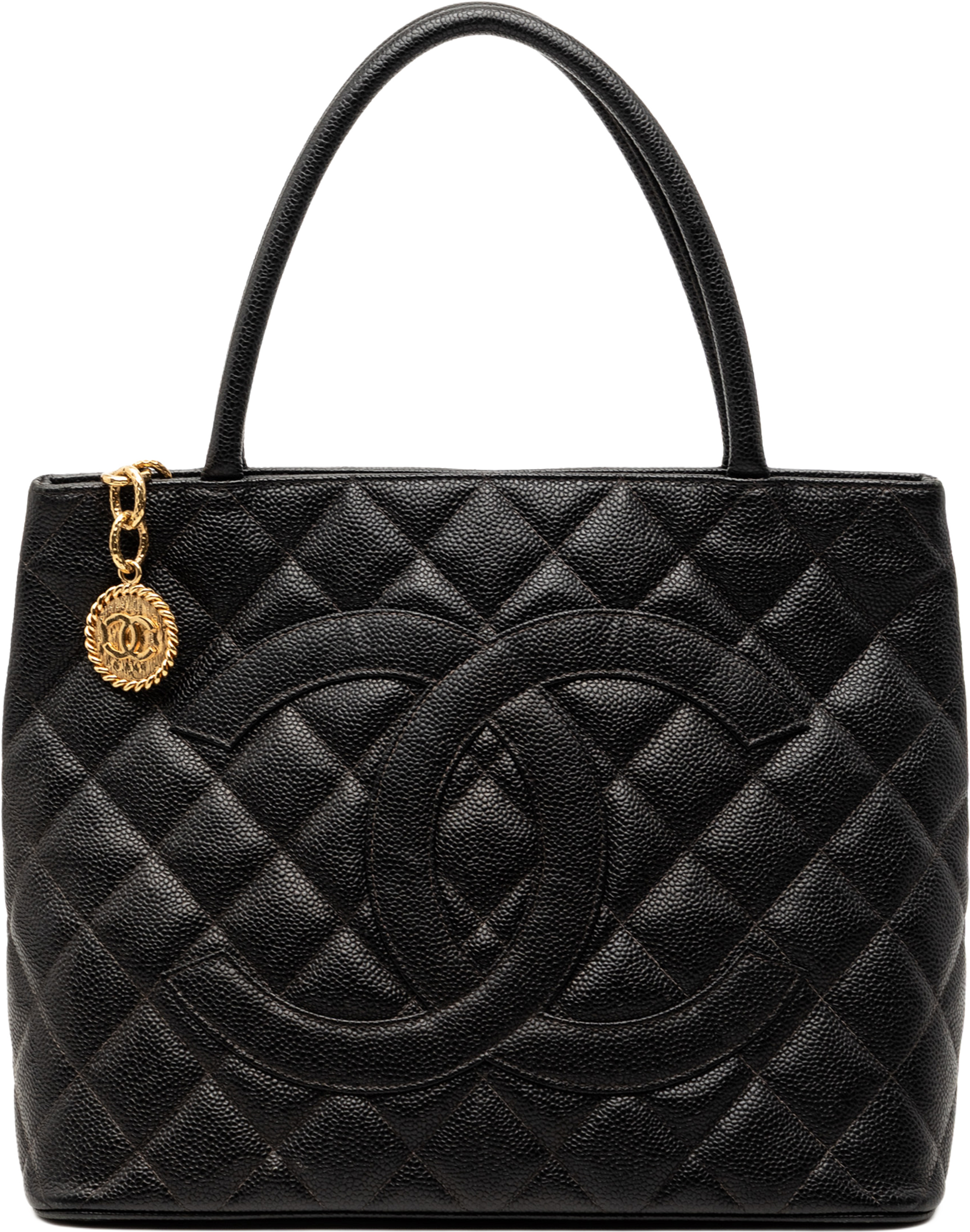 Chanel Caviar Medallion Tote, från Luxclusif, i färgen black. Klicka för att öppna bilden i stort format