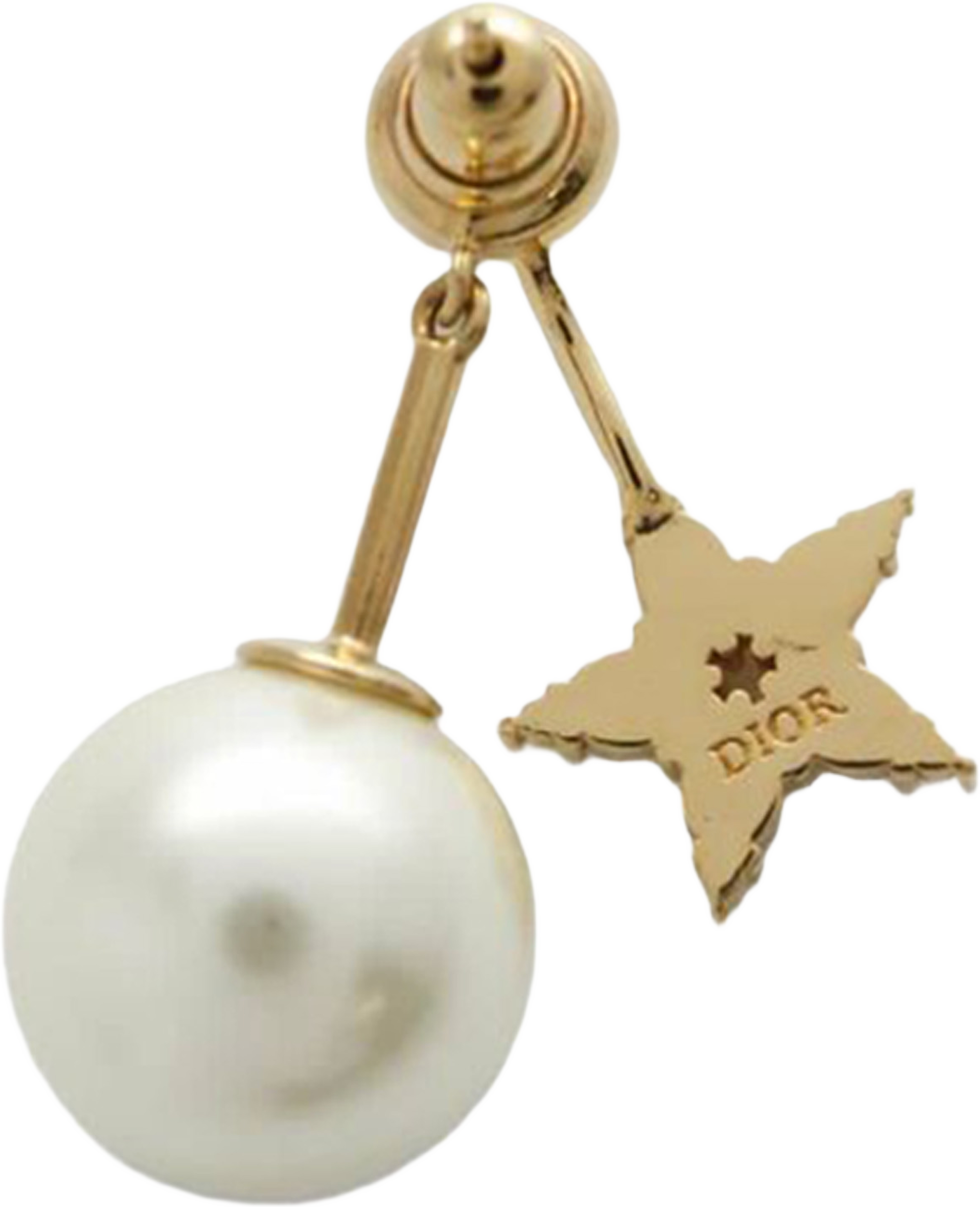 Dior Gold Plated Crystal And Faux Pearl My Abcdior Tribales Single Earring, från Luxclusif, i färgen gold. Klicka för att öppna bilden i stort format