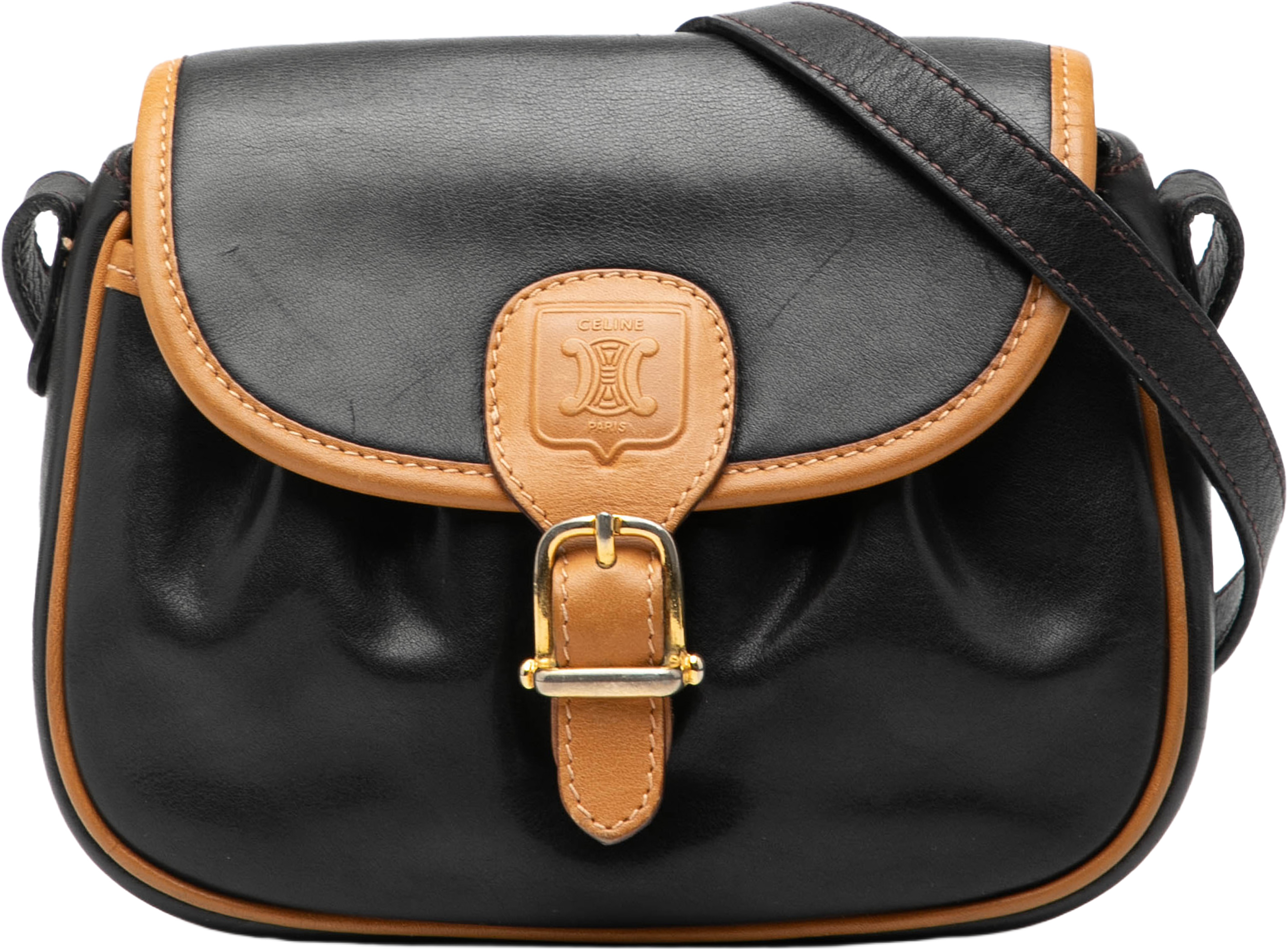 Celine Leather Crossbody, från Luxclusif, i färgen black. Klicka för att öppna bilden i stort format