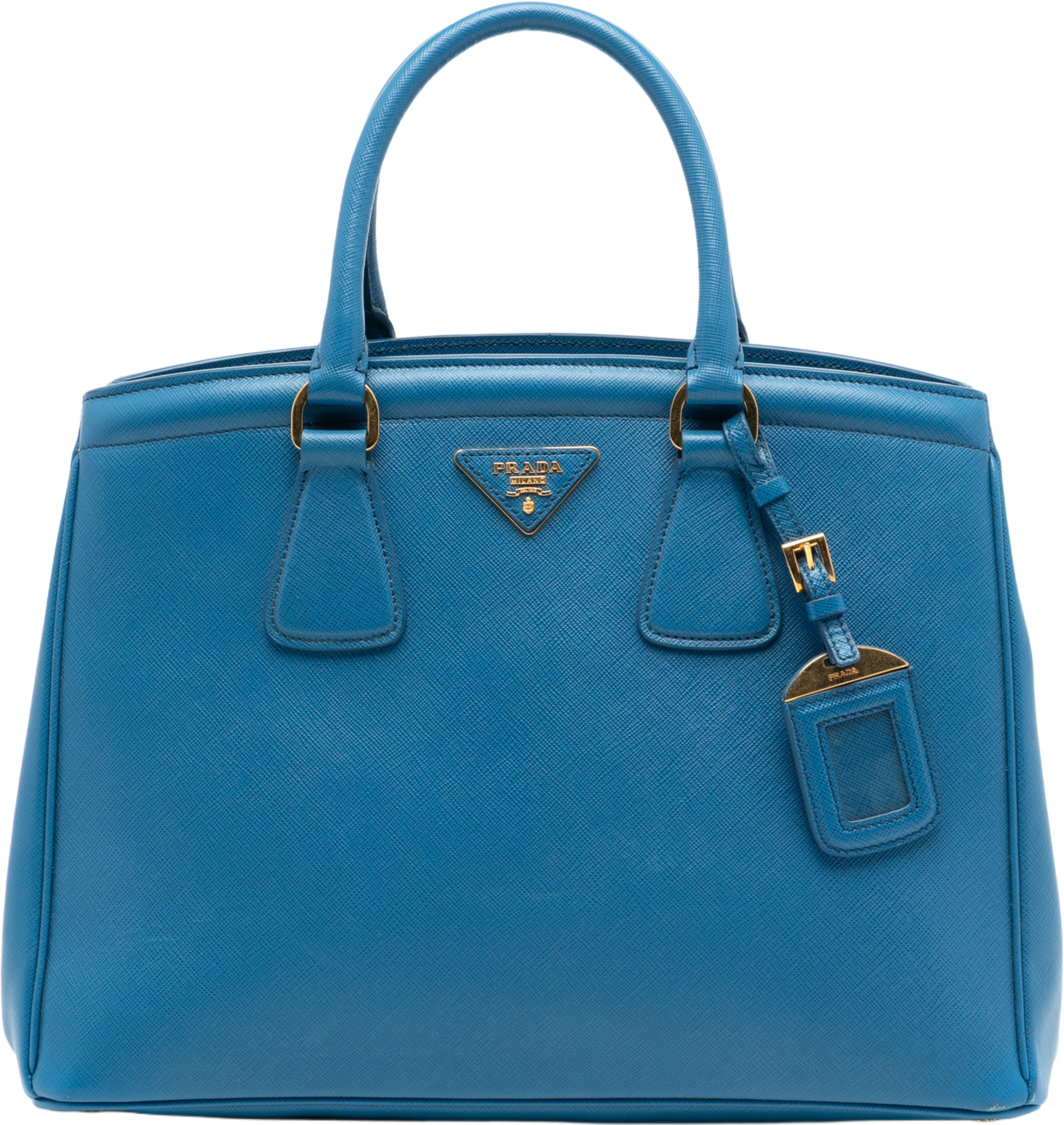Prada Saffiano Lux Parabole Tote, från Luxclusif, i färgen blue. Klicka för att öppna bilden i stort format