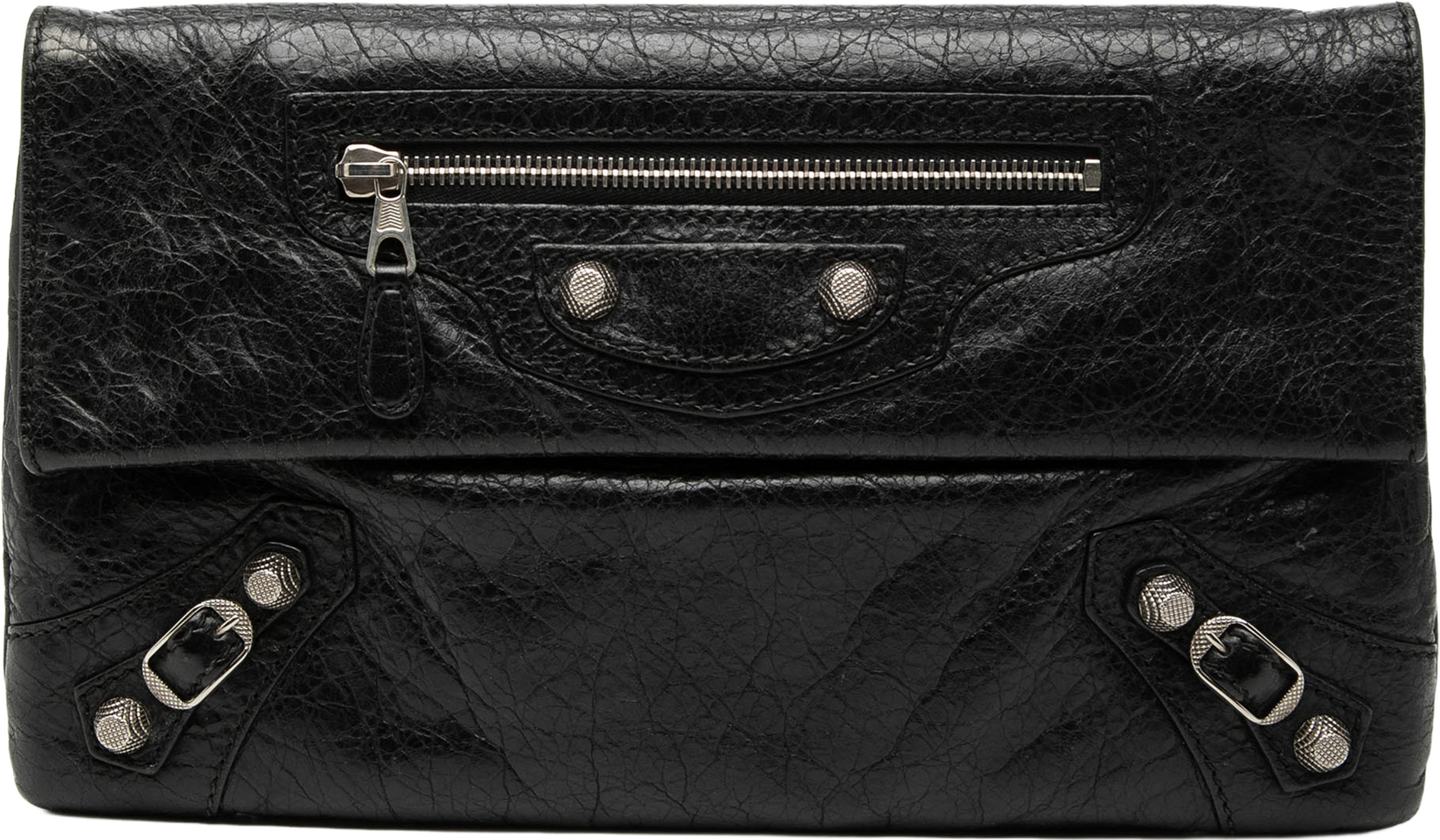 Balenciaga Lambskin Motocross Giant 12 Envelope Clutch, från Luxclusif, i färgen black. Klicka för att öppna bilden i stort format