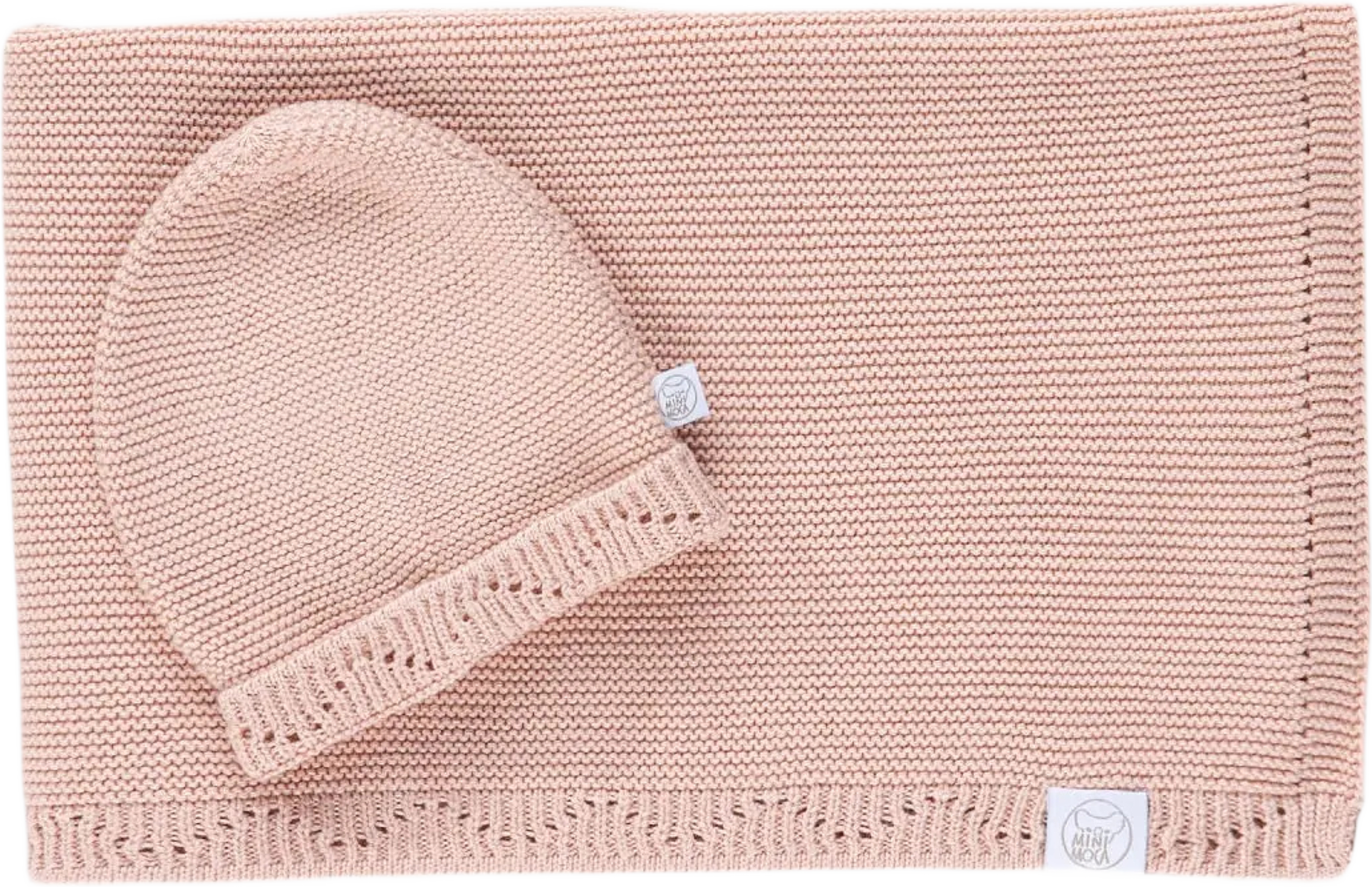 Miniluna Filt & Mössa, från Minimoca, i färgen rosa. Klicka för att öppna bilden i stort format