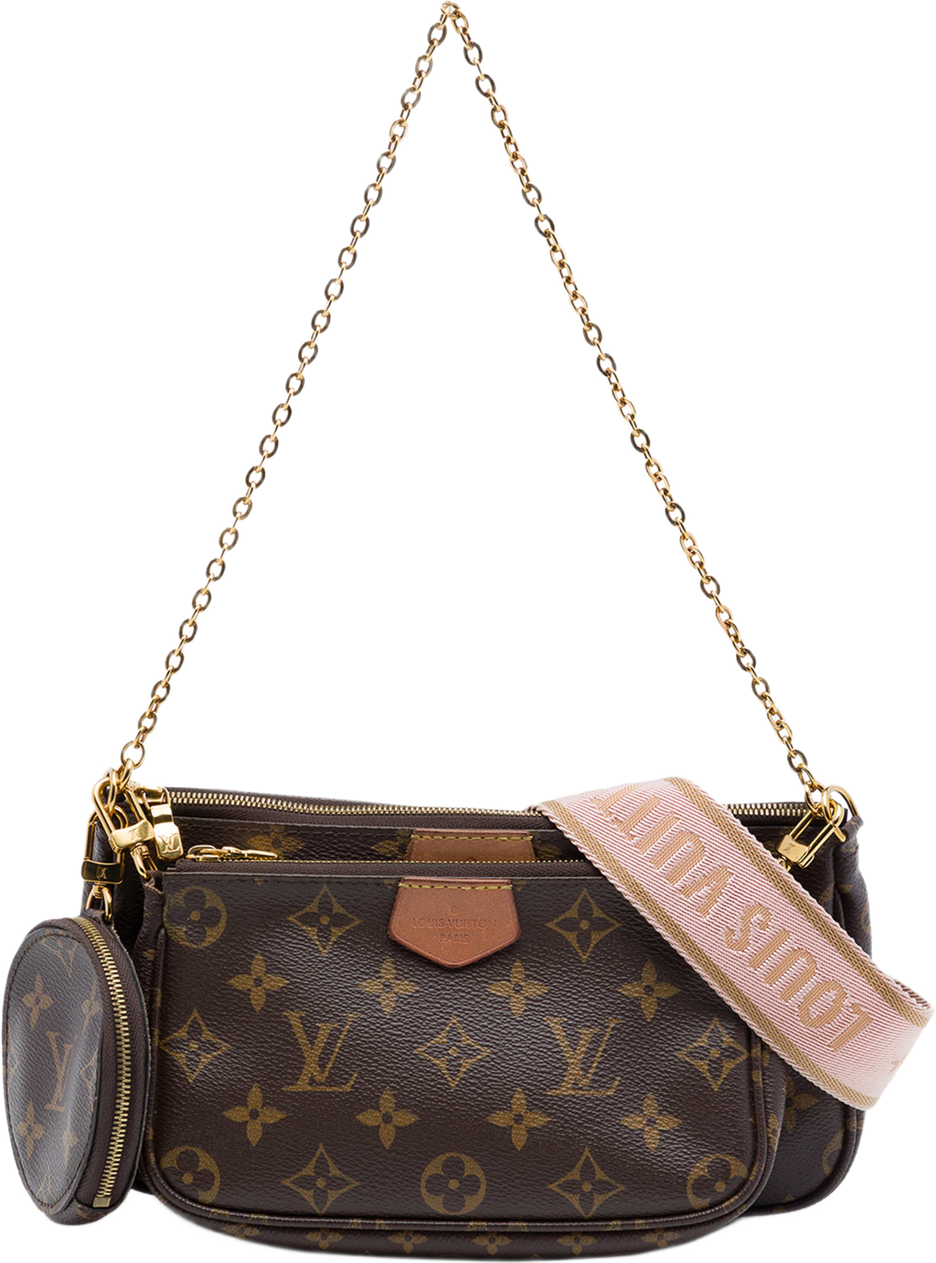 Louis Vuitton Monogram Multi Pochette Accessoires, från Luxclusif, i färgen brun. Klicka för att öppna bilden i stort format