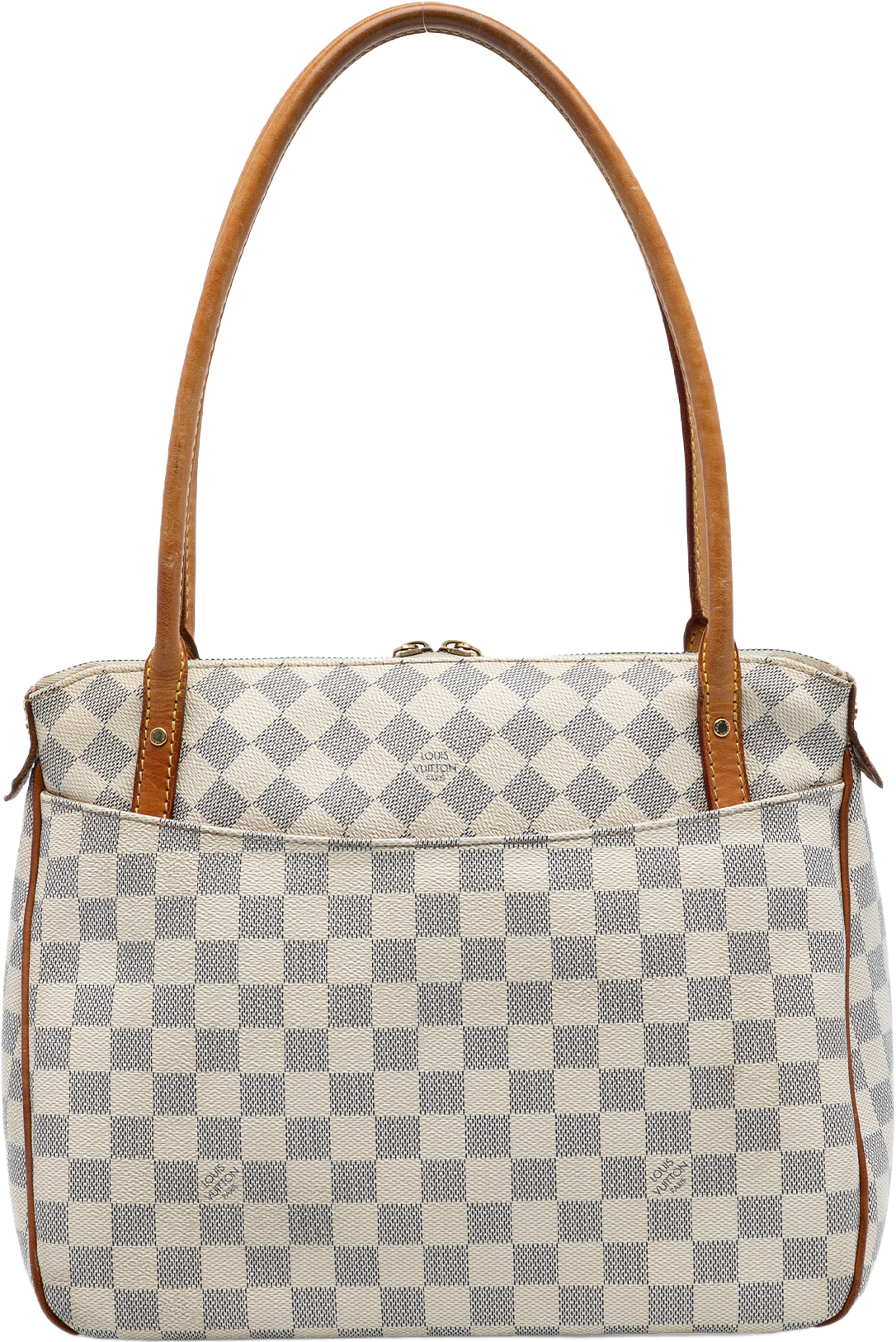 Louis Vuitton Damier Azur Figheri Pm, från Luxclusif, i färgen white. Klicka för att öppna bilden i stort format
