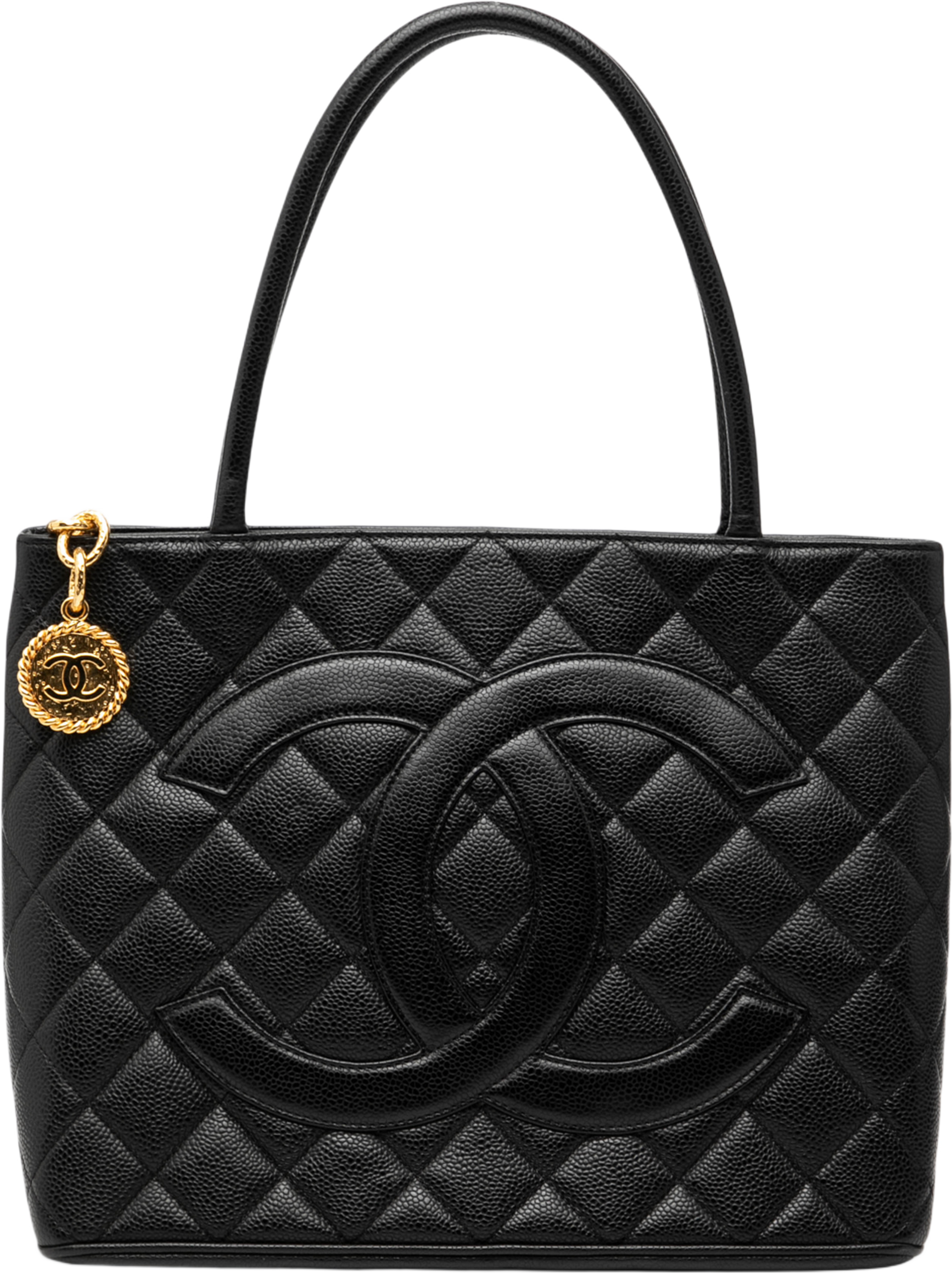 Chanel Caviar Medallion Tote, från Luxclusif, i färgen black. Klicka för att öppna bilden i stort format