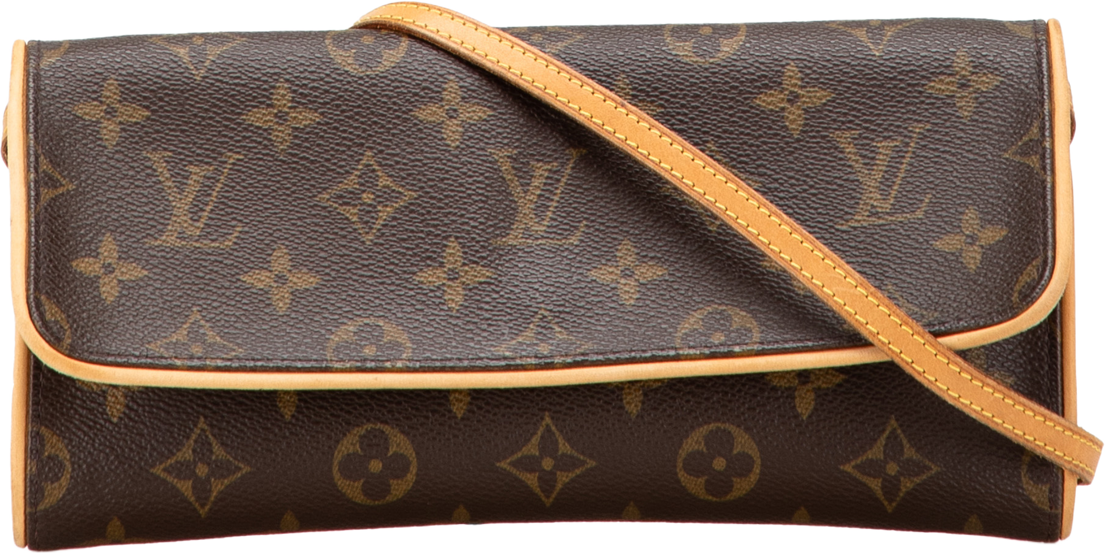 Louis Vuitton Monogram Pochette Twin Gm, från Luxclusif, i färgen brown. Klicka för att öppna bilden i stort format