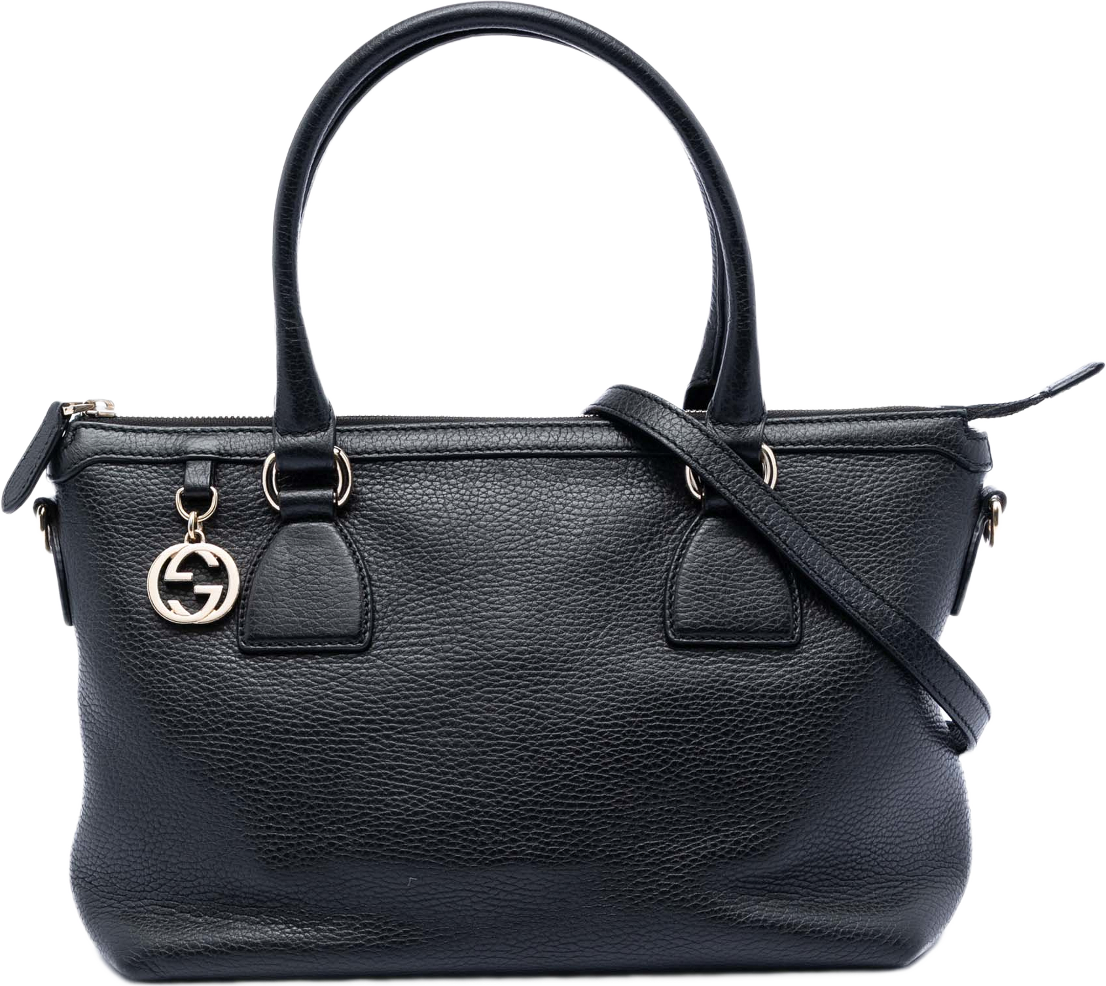 Gucci Dollar Calfskin Gg Charm Satchel, från Luxclusif, i färgen black. Klicka för att öppna bilden i stort format