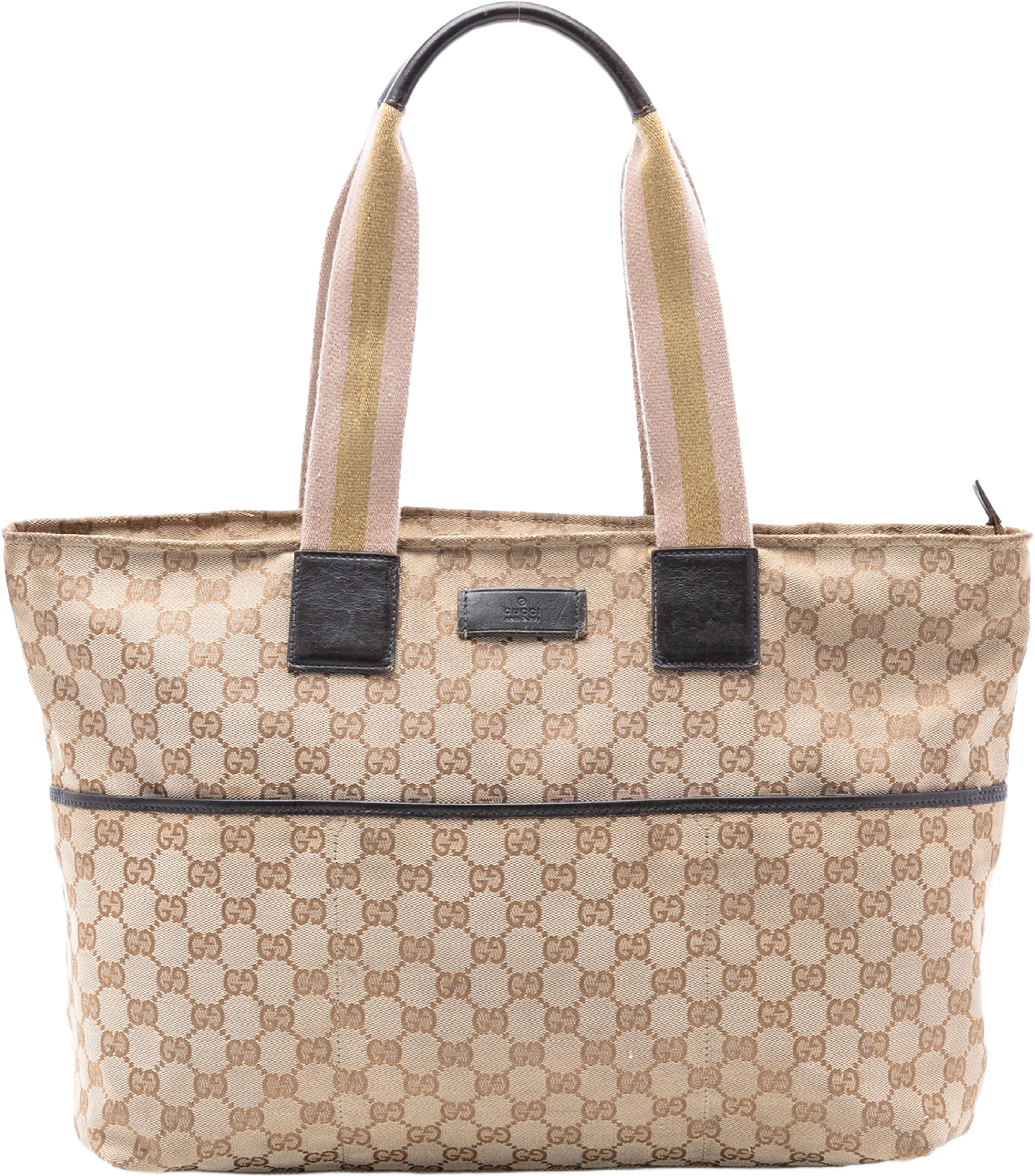 Gucci Gg Canvas Web Tote, från Luxclusif, i färgen beige. Klicka för att öppna bilden i stort format
