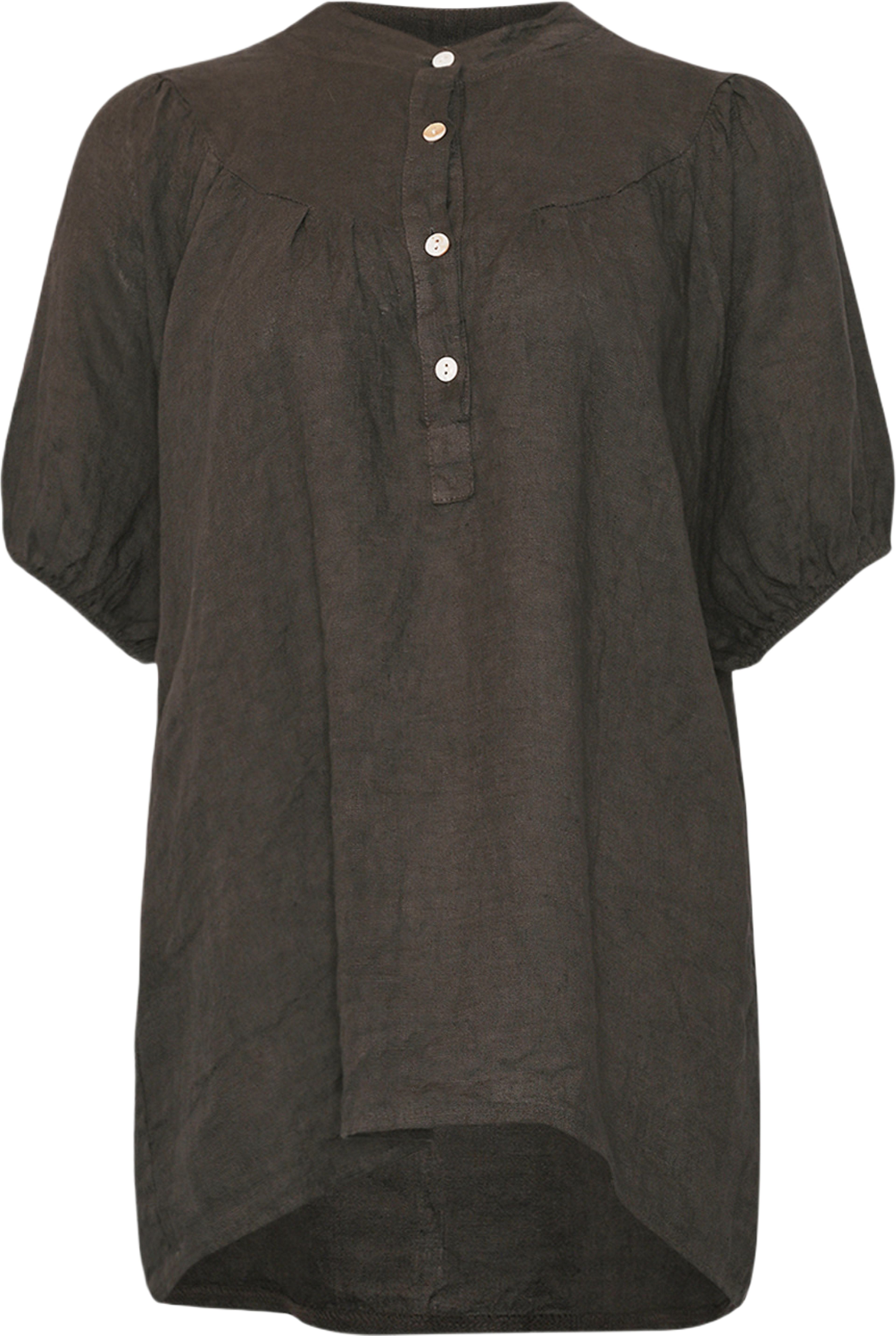 Ivy, Blouse, Linen - Dark Beluga