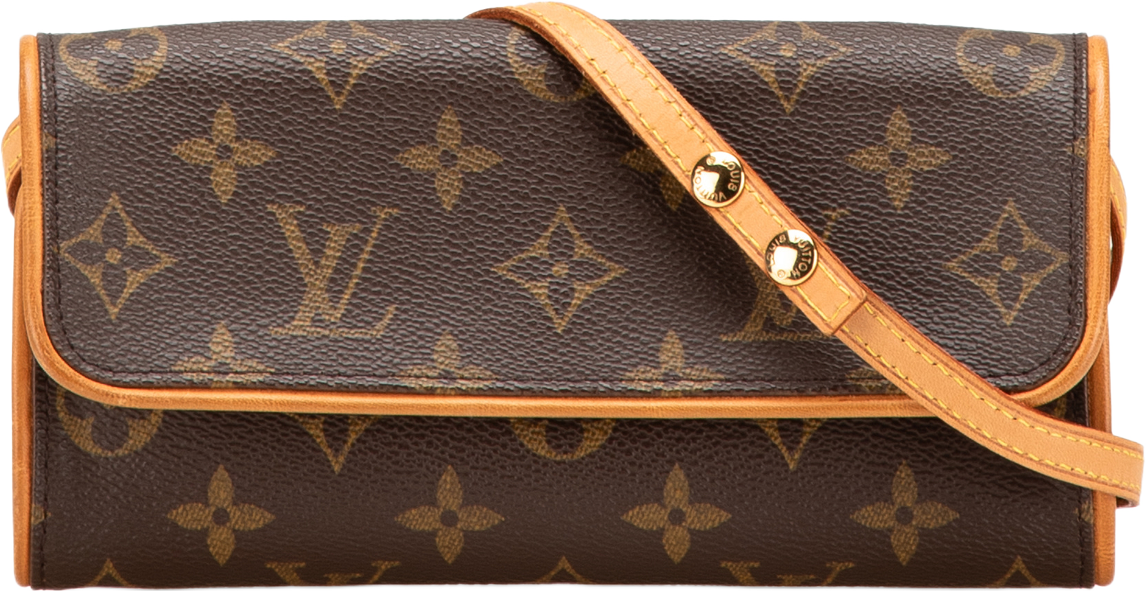 Louis Vuitton Monogram Pochette Twin Pm, från Luxclusif, i färgen brown. Klicka för att öppna bilden i stort format