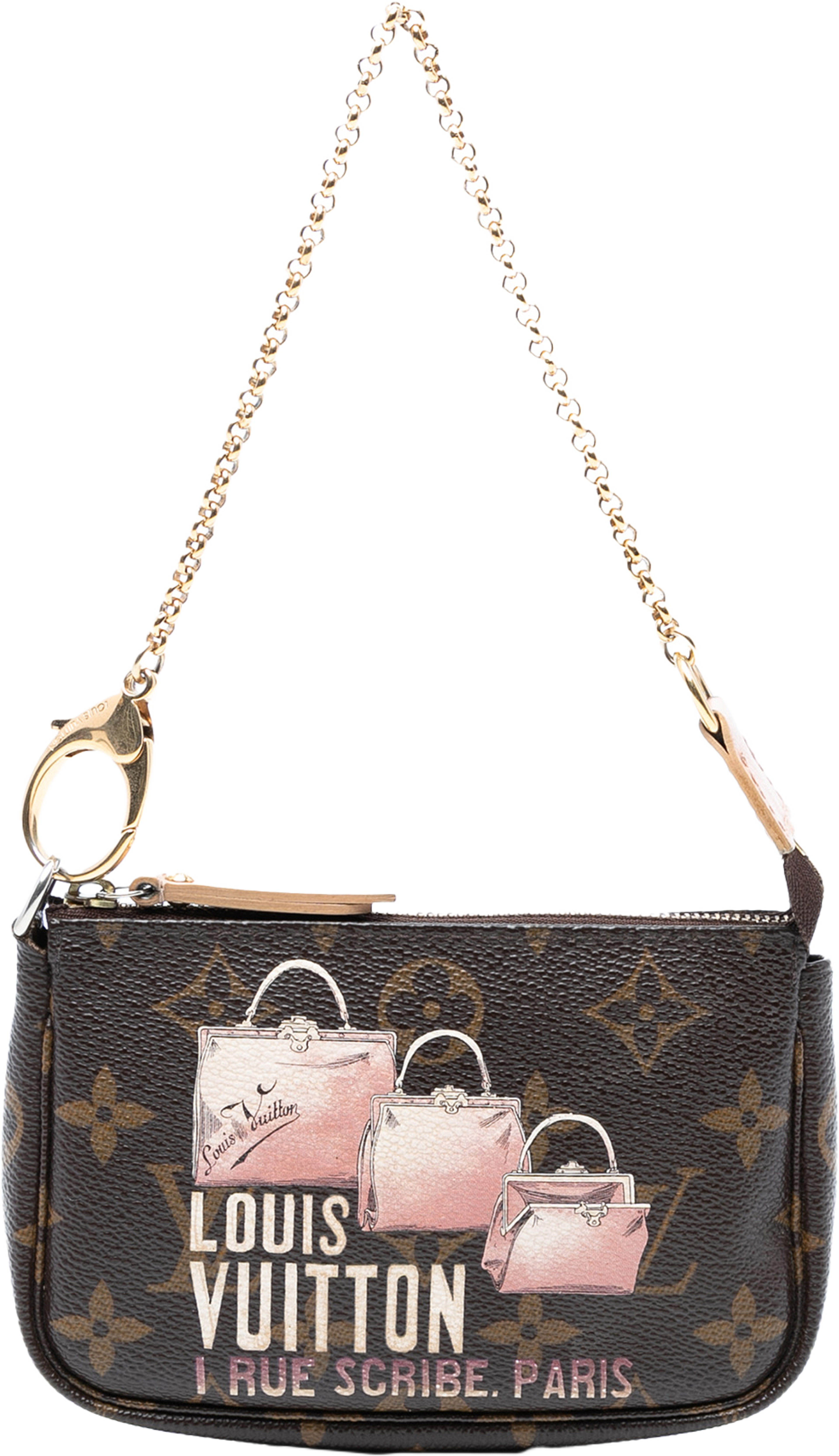 Louis Vuitton Monogram Affiche Mini Pochette Accessoires, från Luxclusif, i färgen brown. Klicka för att öppna bilden i stort format