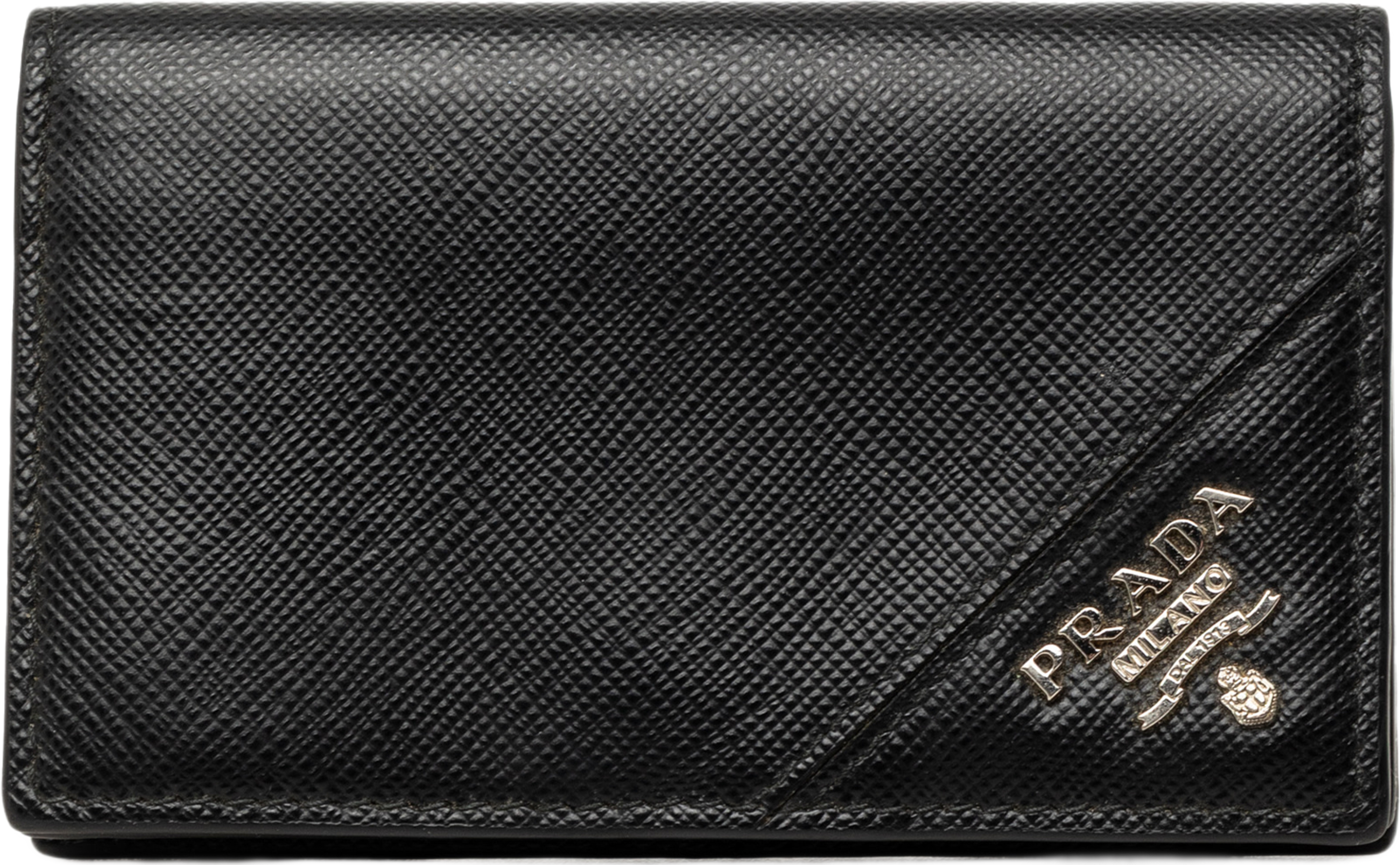 Prada Saffiano Card Holder, från Luxclusif, i färgen svart. Klicka för att öppna bilden i stort format
